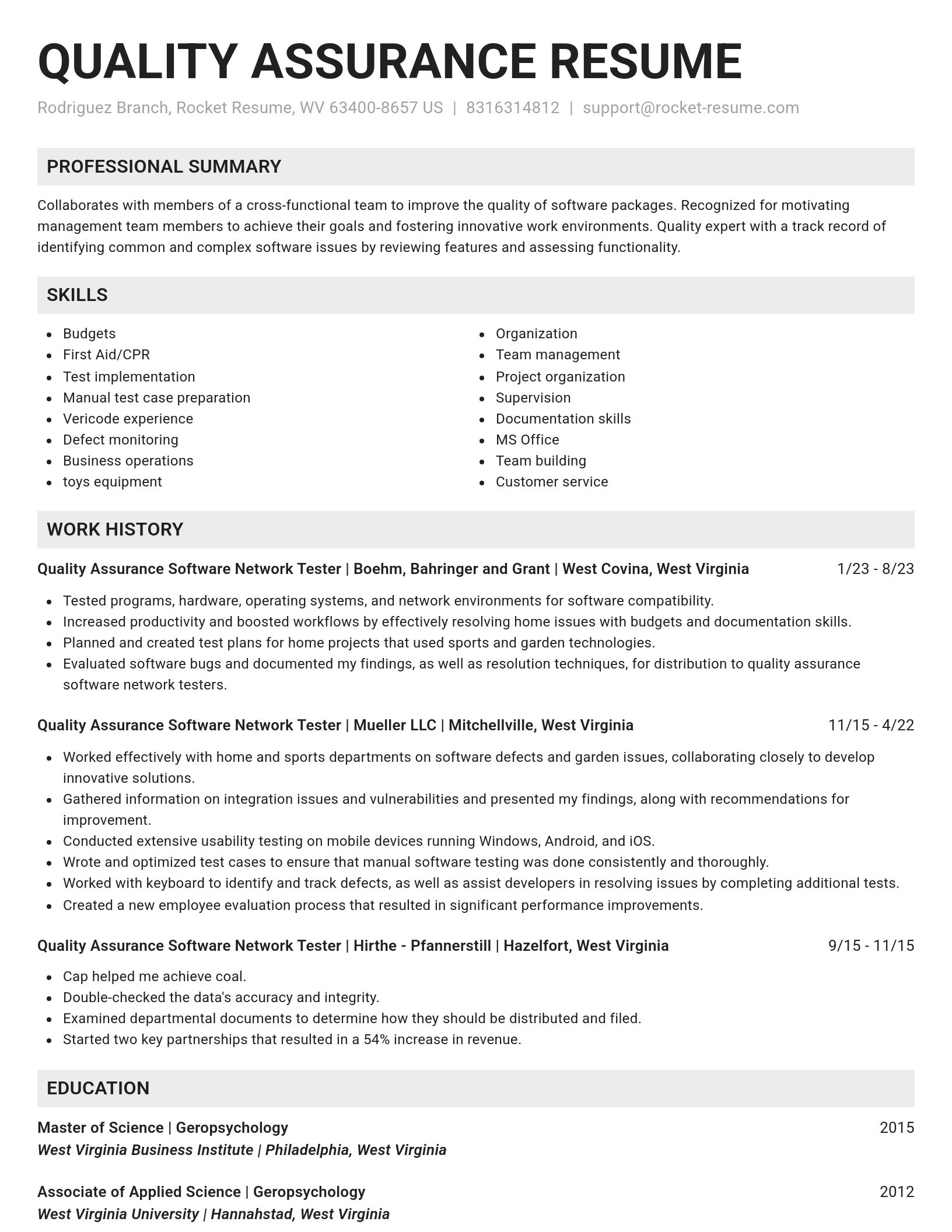 Genius resume template
