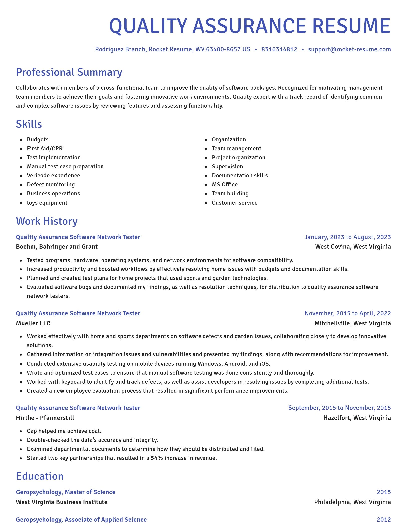 Novel resume template
