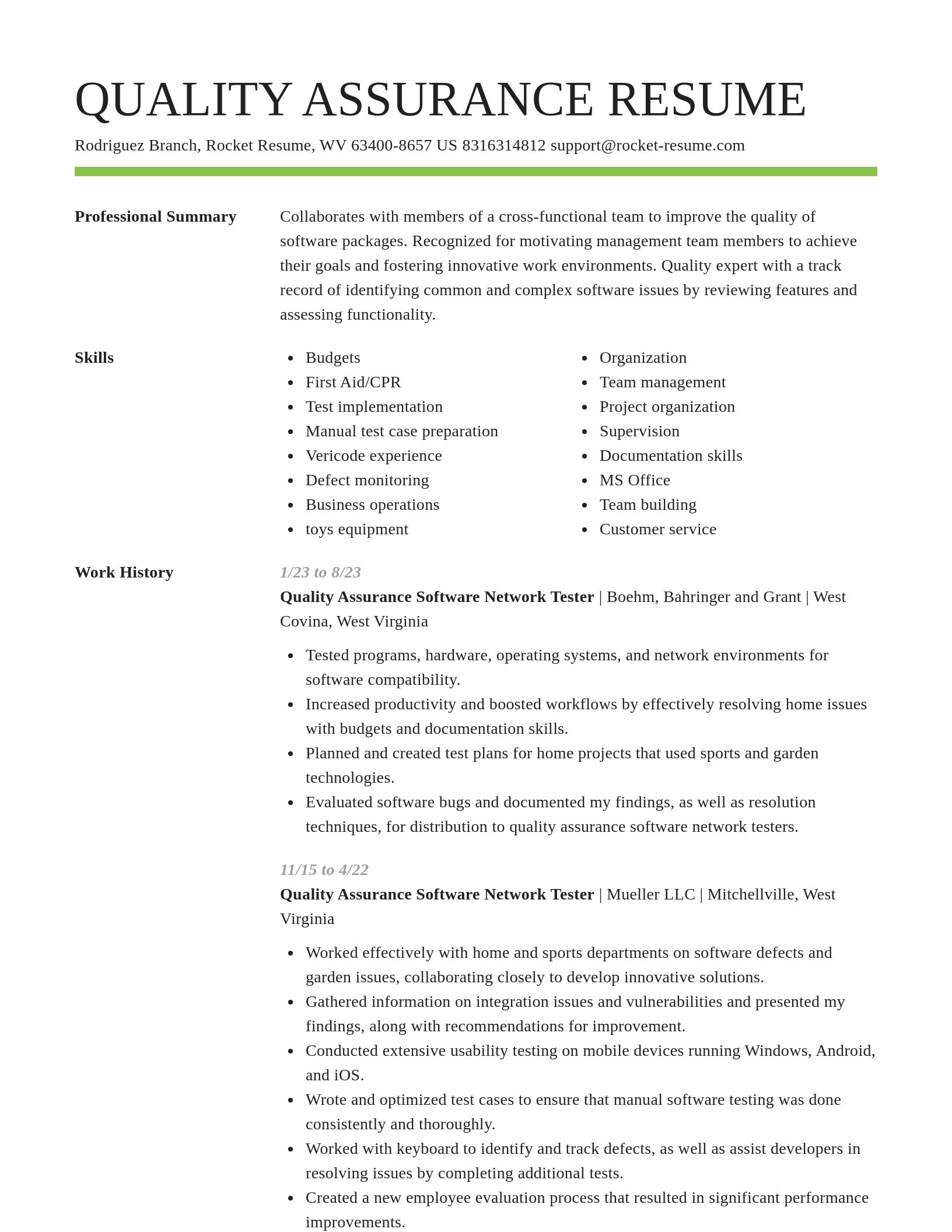 Smart resume template