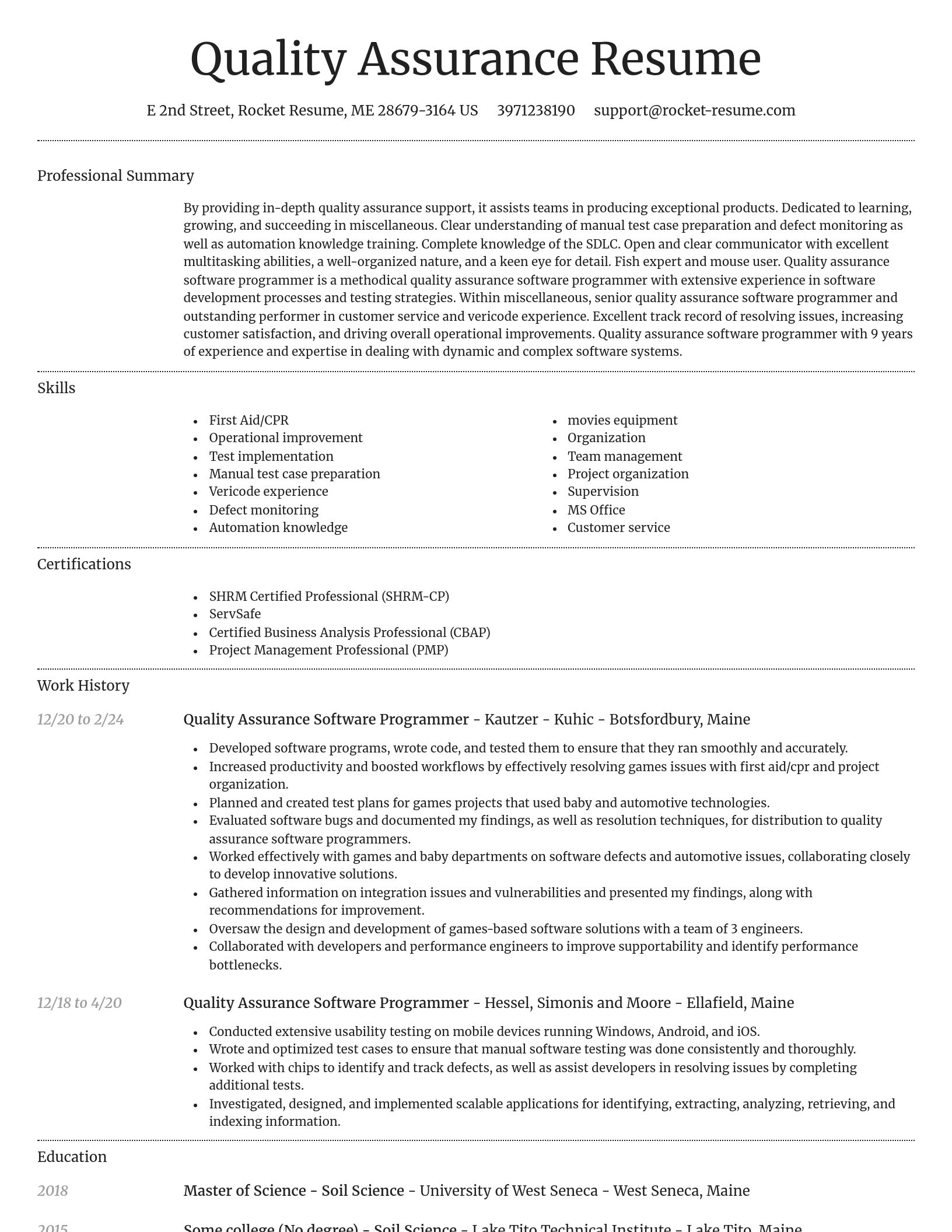 Dignified resume template