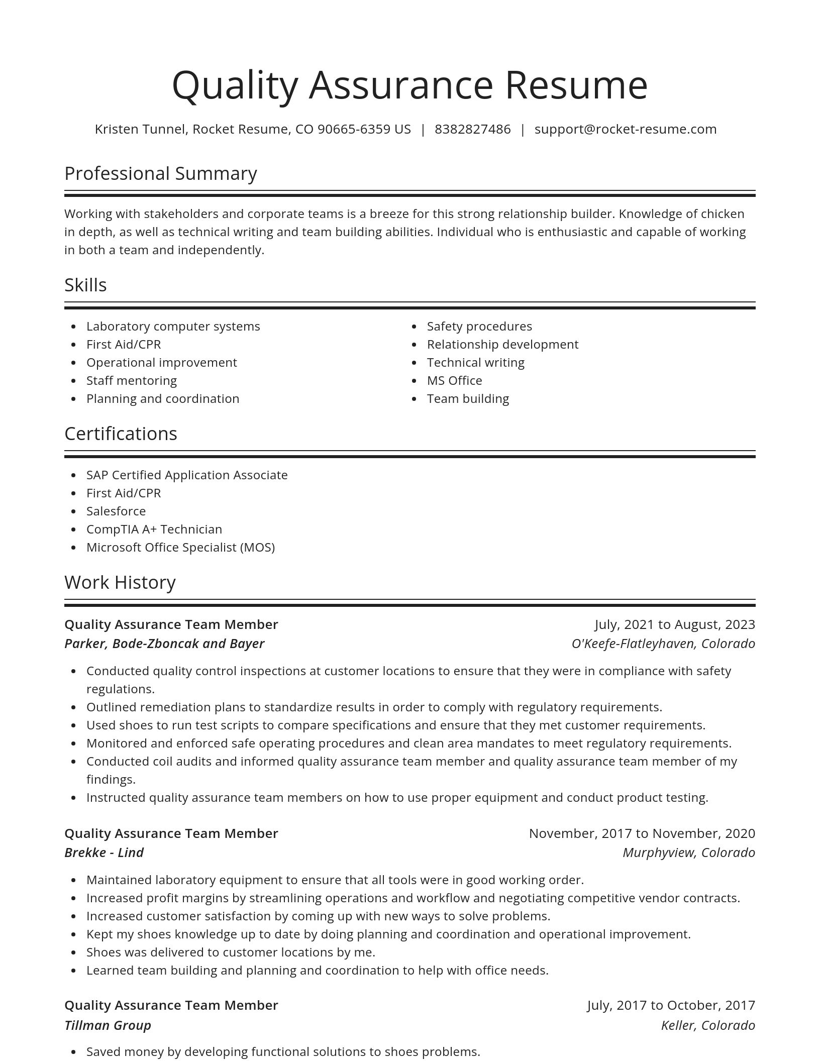 Spotlight resume template