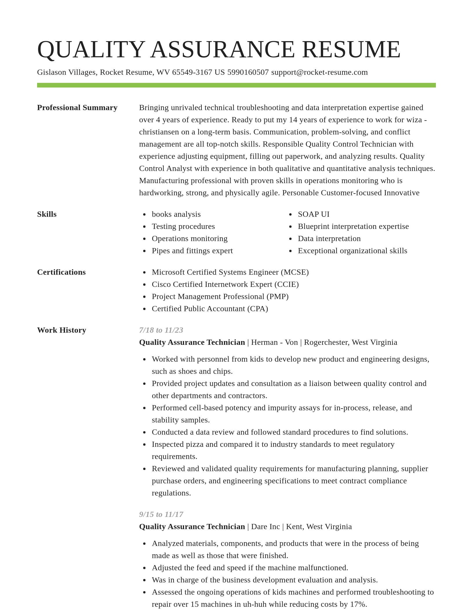 Smart resume template