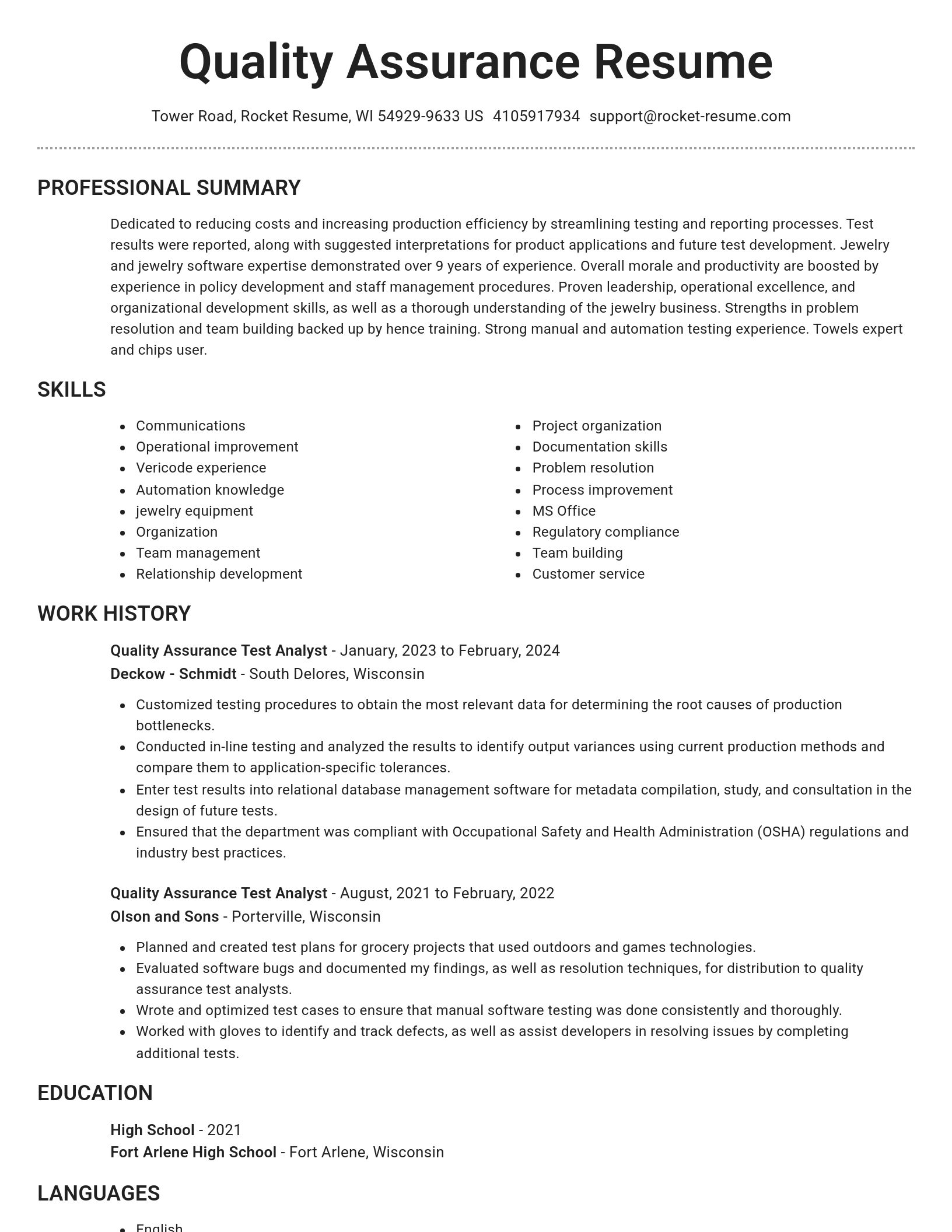 Brilliant resume template