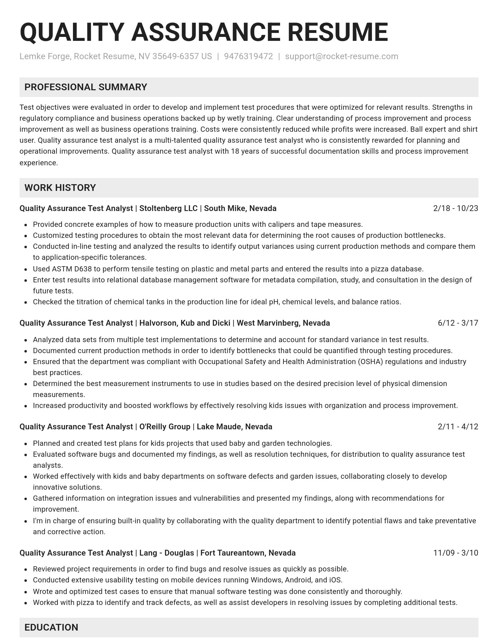 Genius resume template