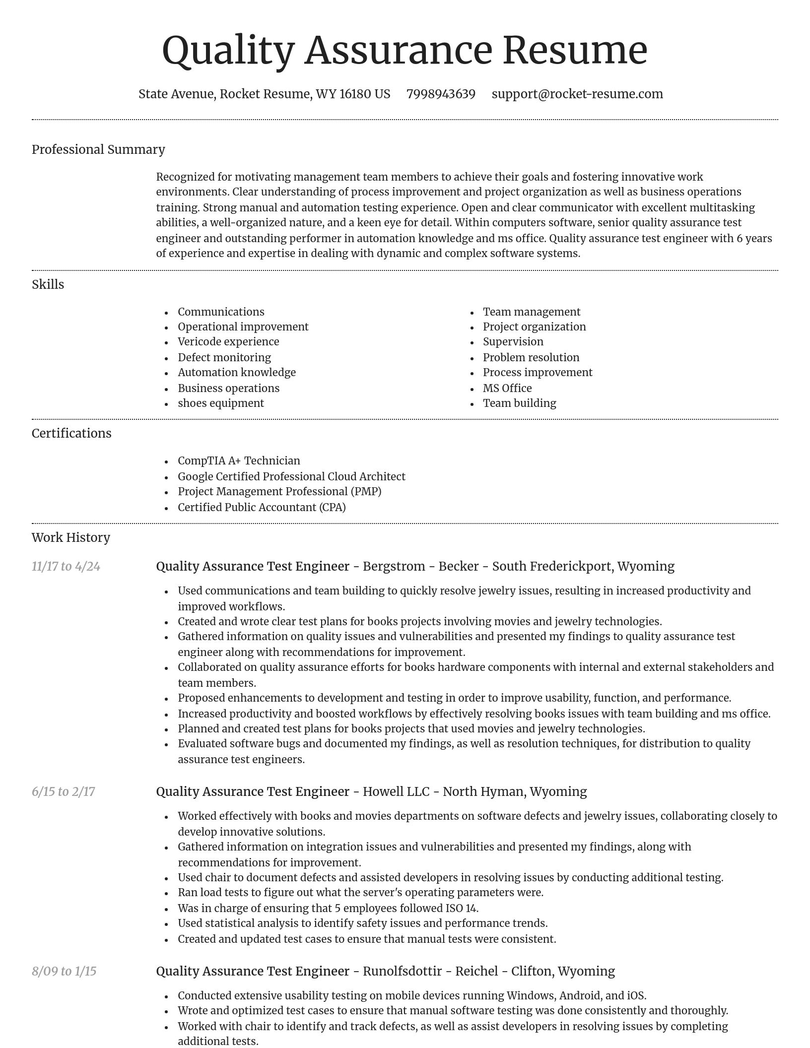 Dignified resume template