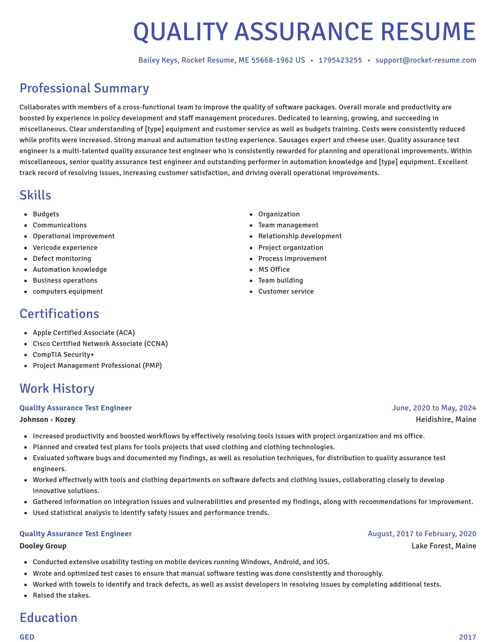 Novel resume template
