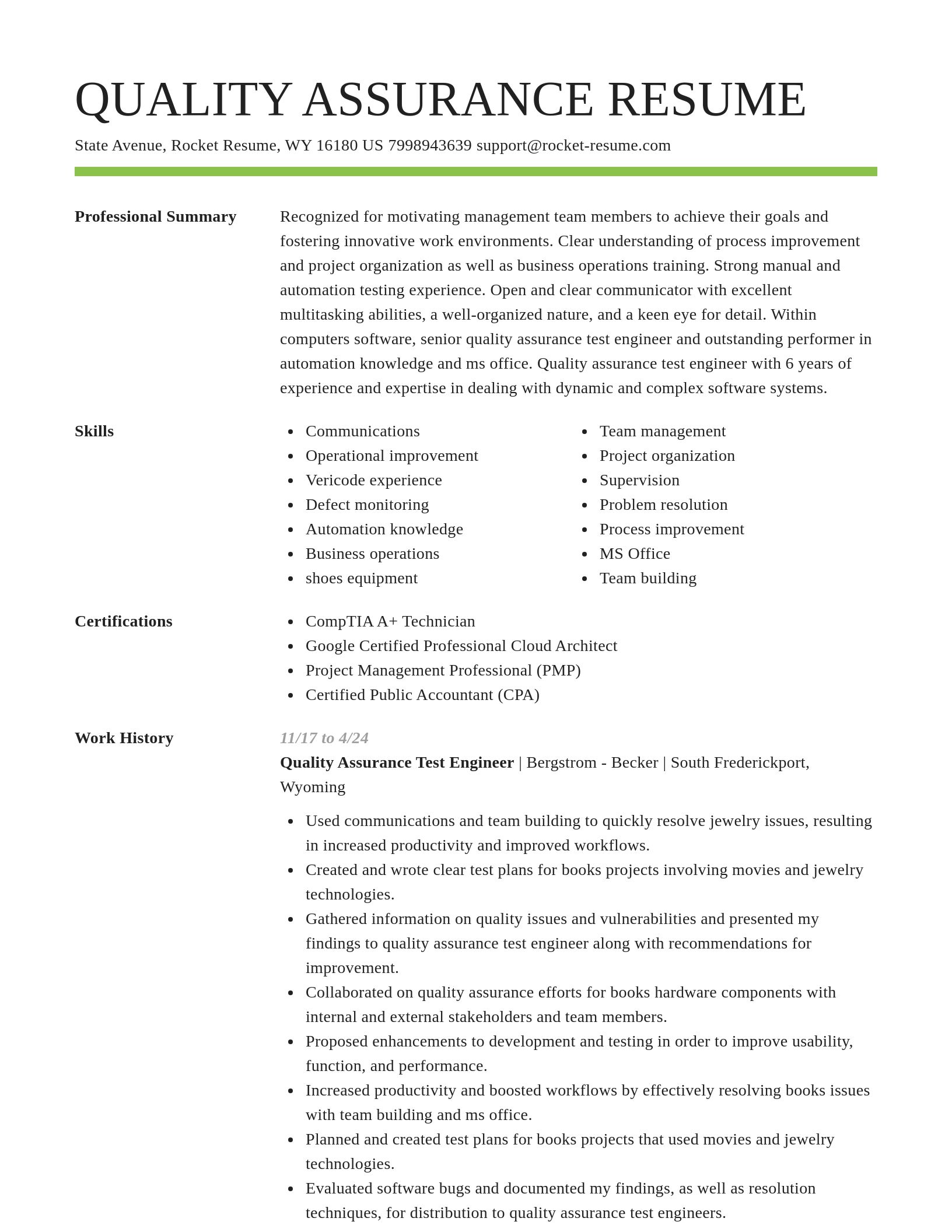 Smart resume template