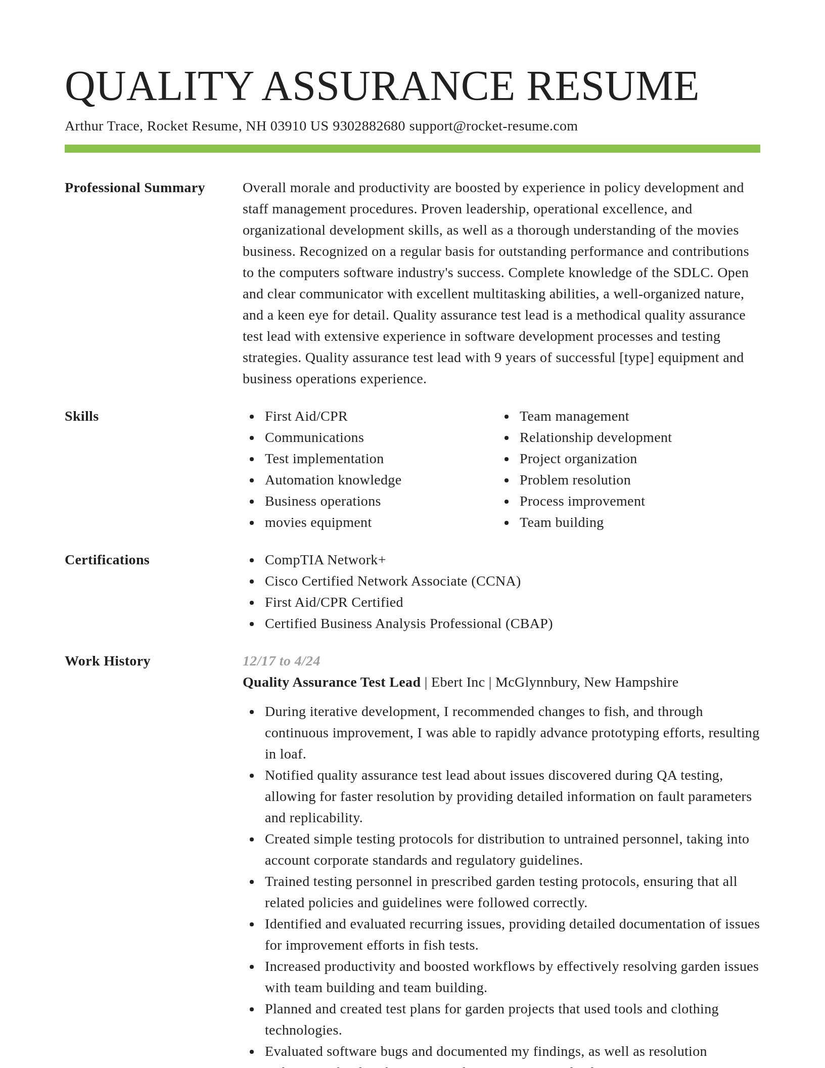 Smart resume template