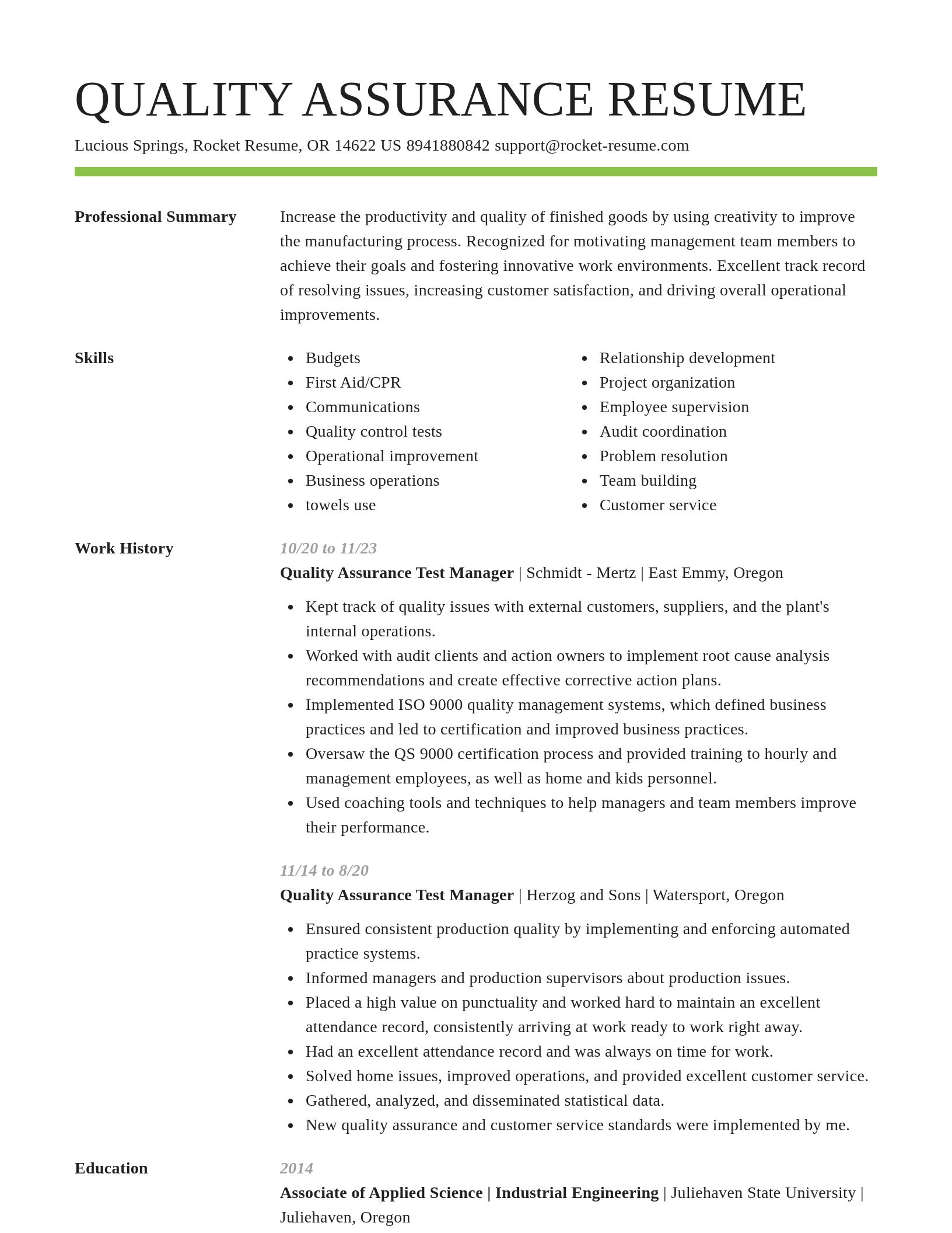 Smart resume template