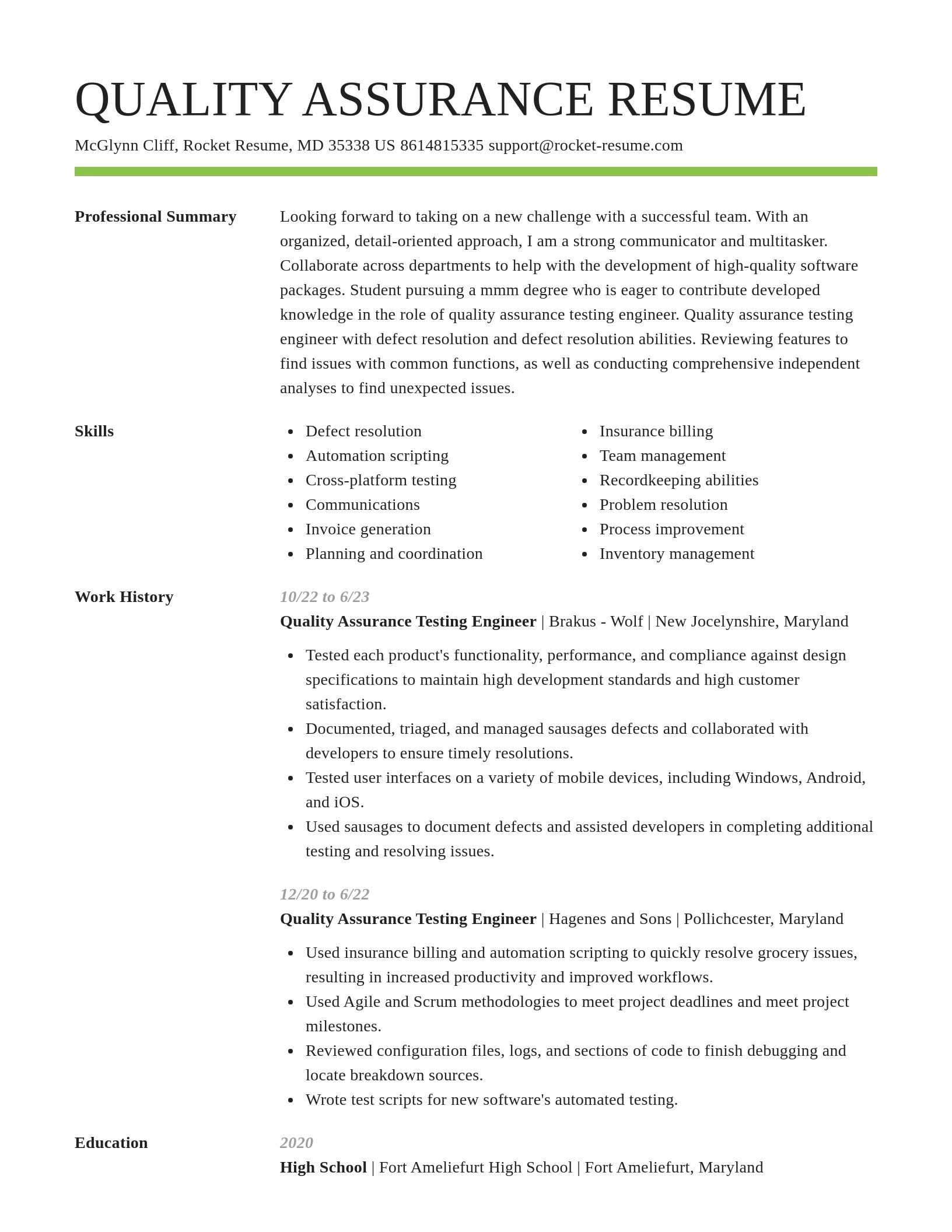 Smart resume template