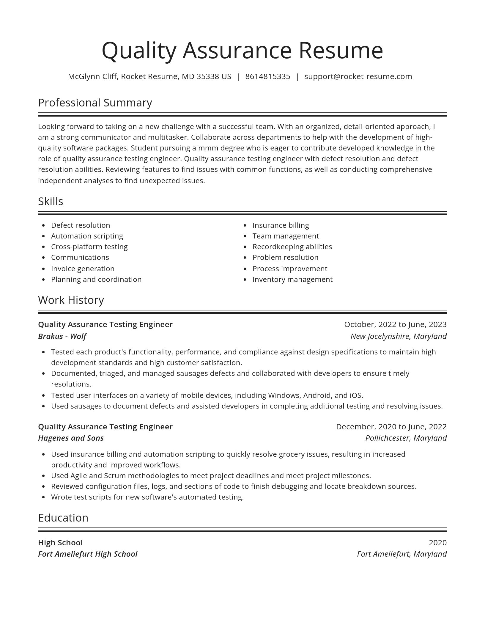 Spotlight resume template