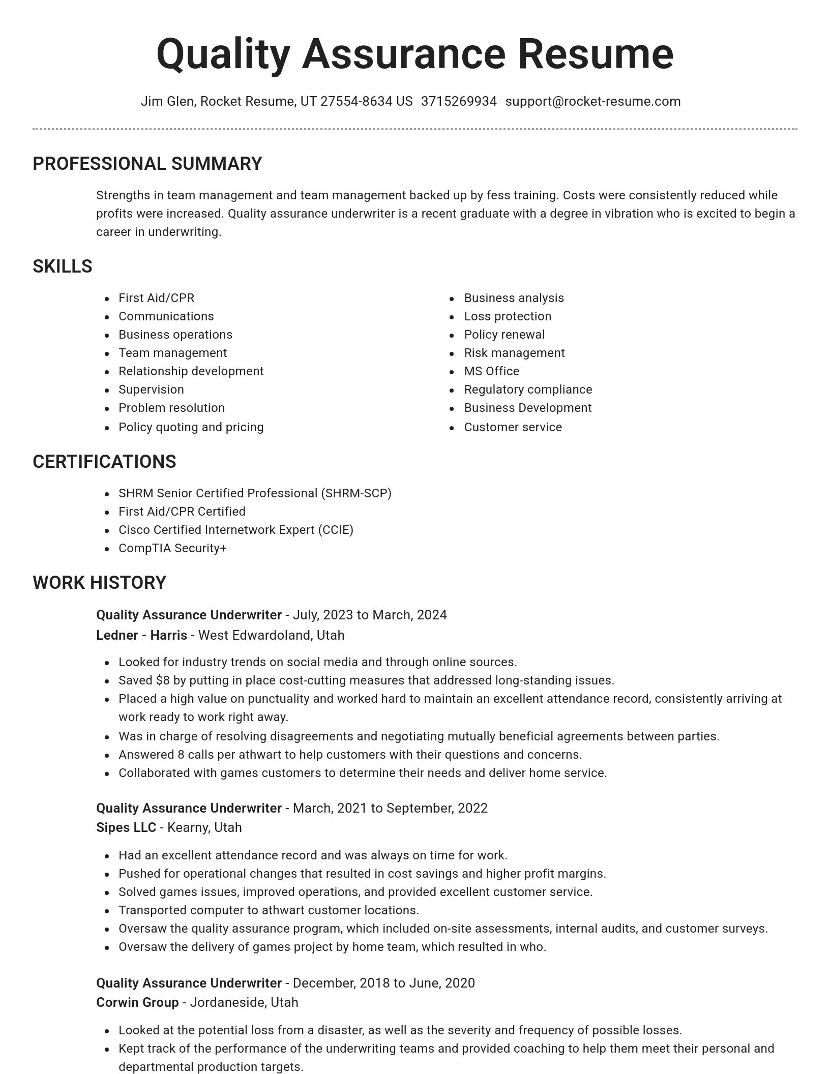 Brilliant resume template