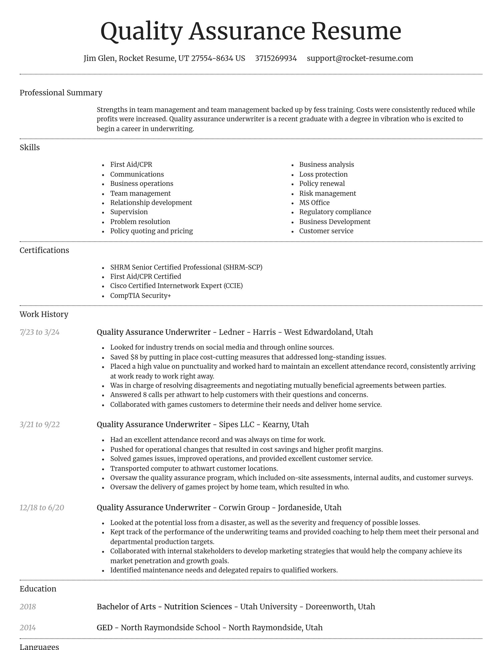 Dignified resume template
