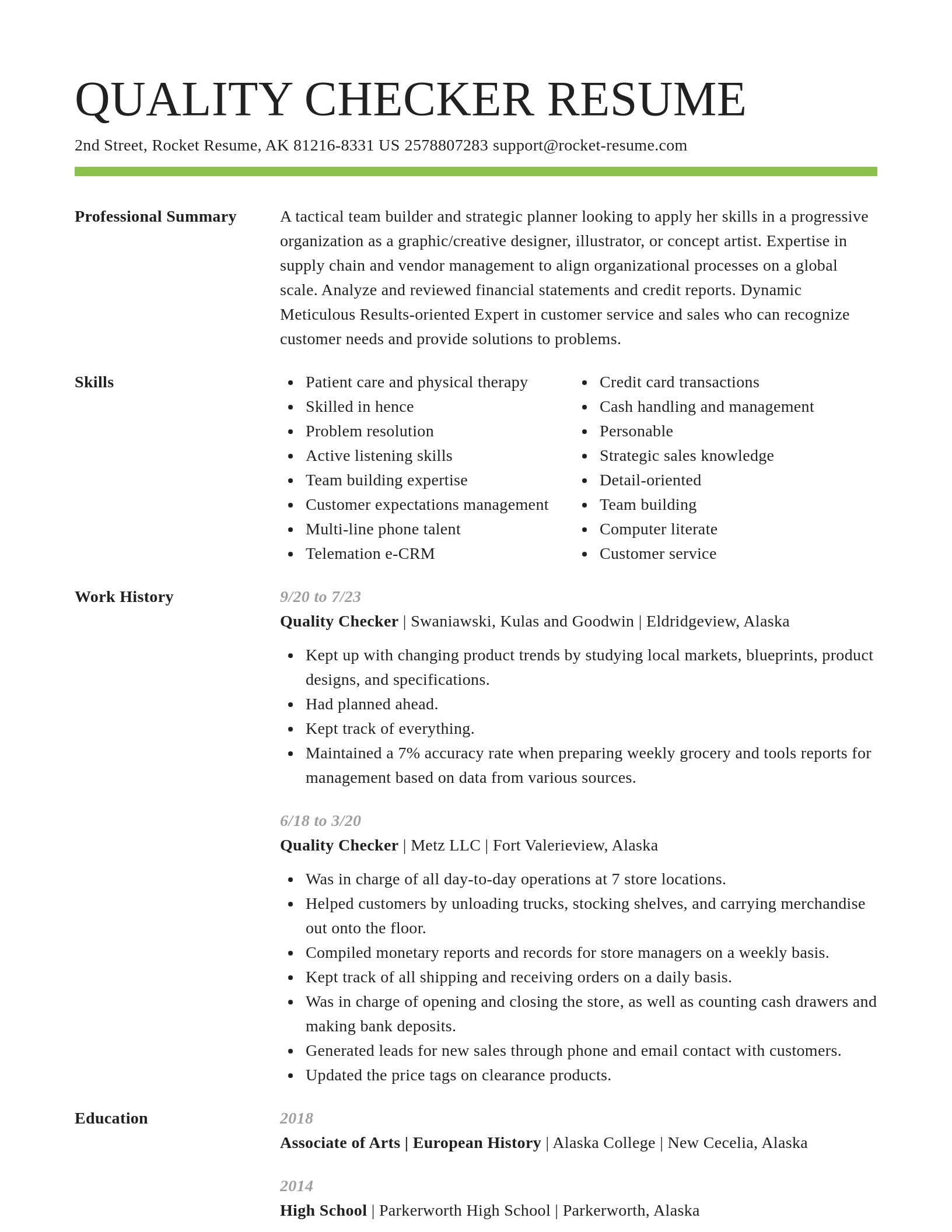 Smart resume template