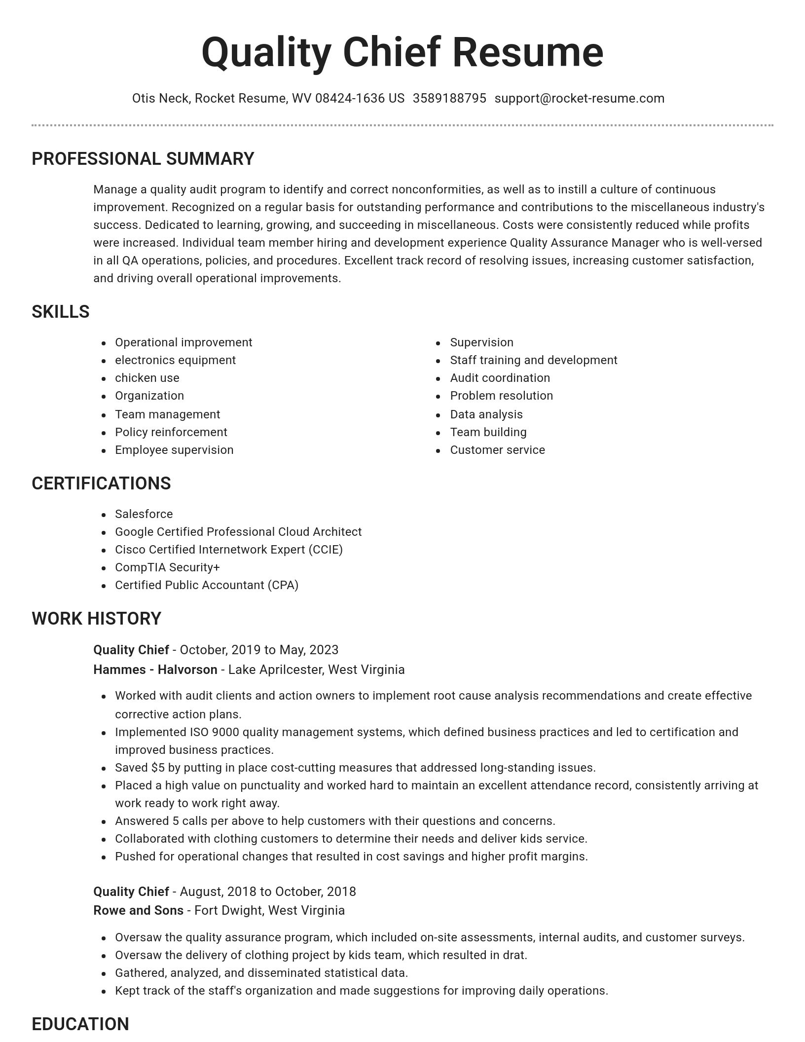 Brilliant resume template