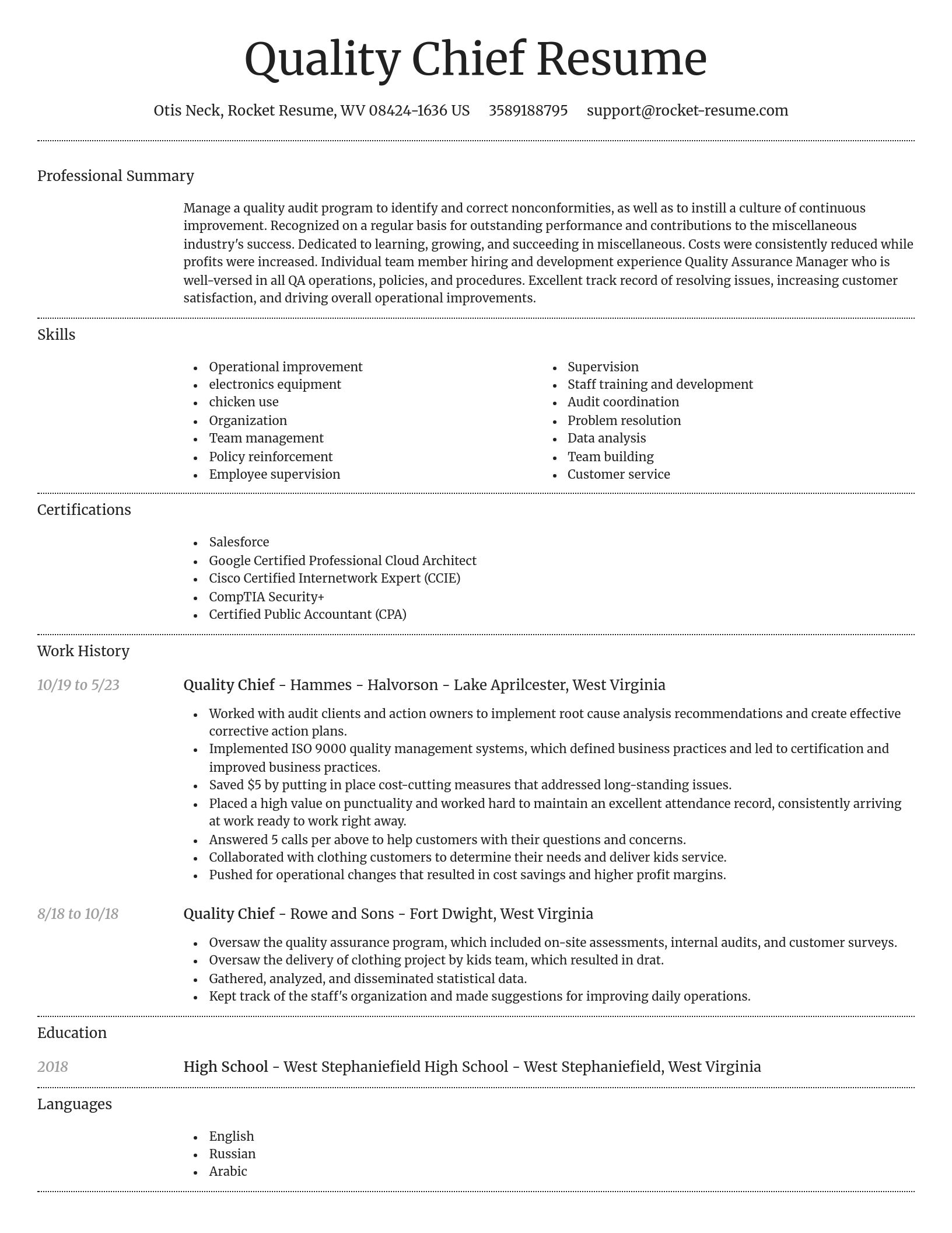 Dignified resume template