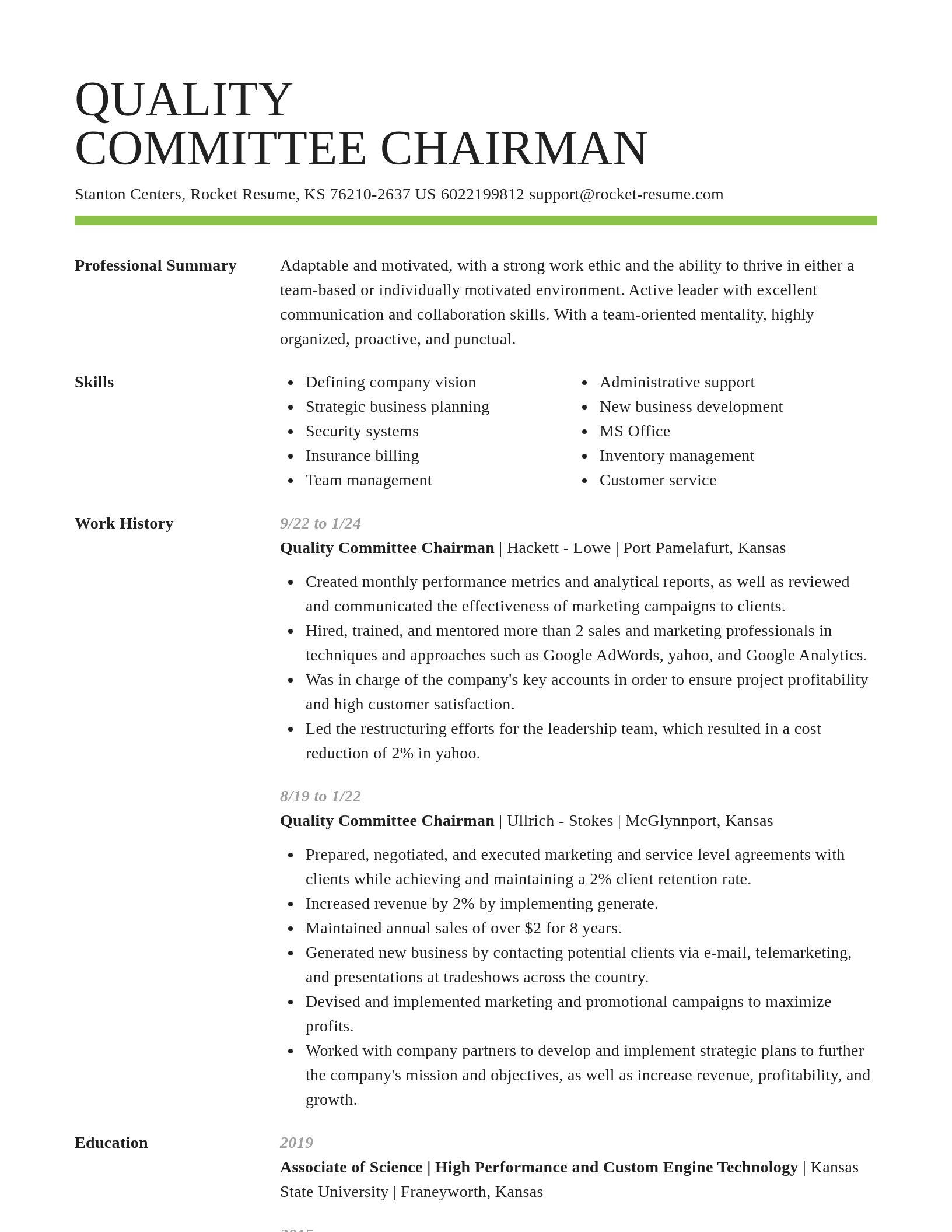 Smart resume template