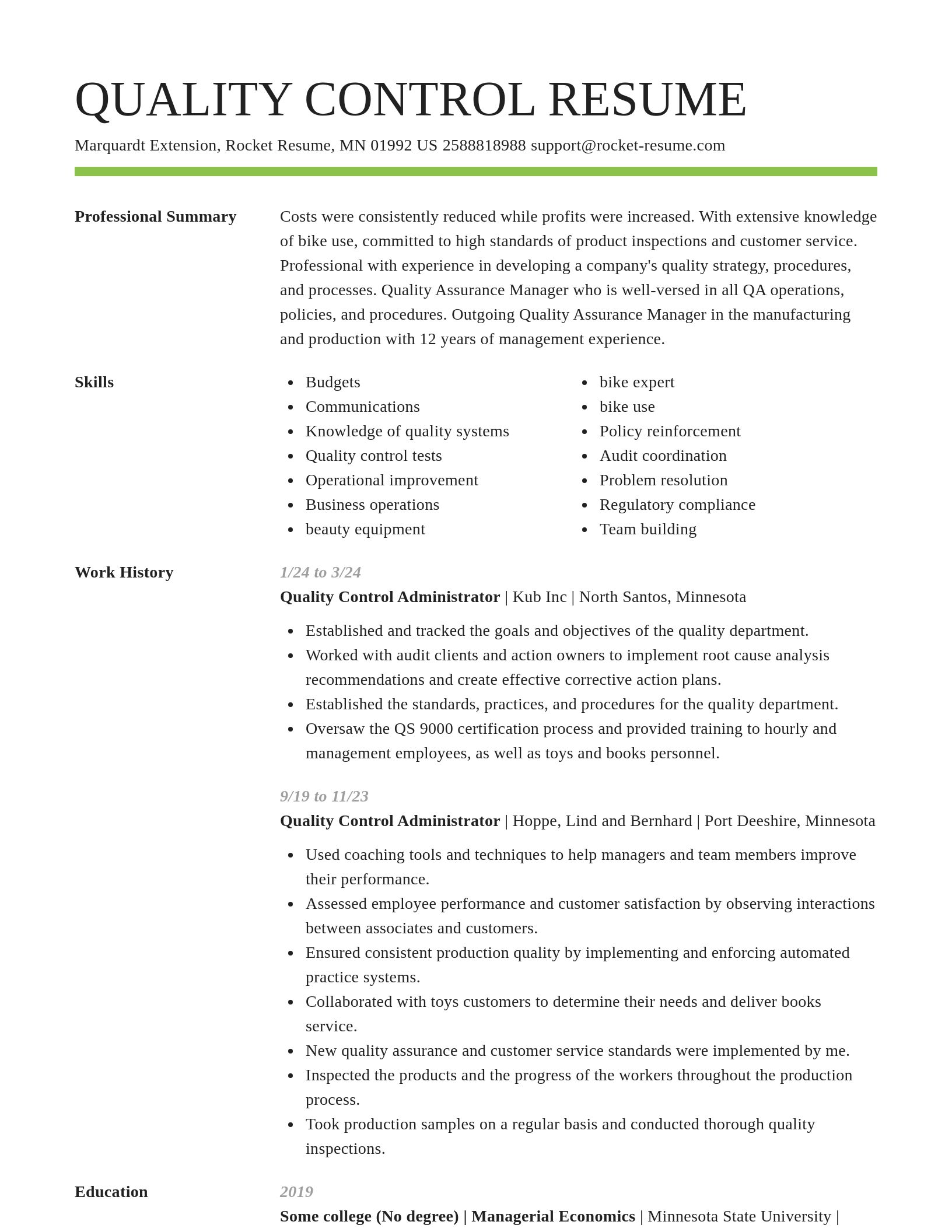 Smart resume template