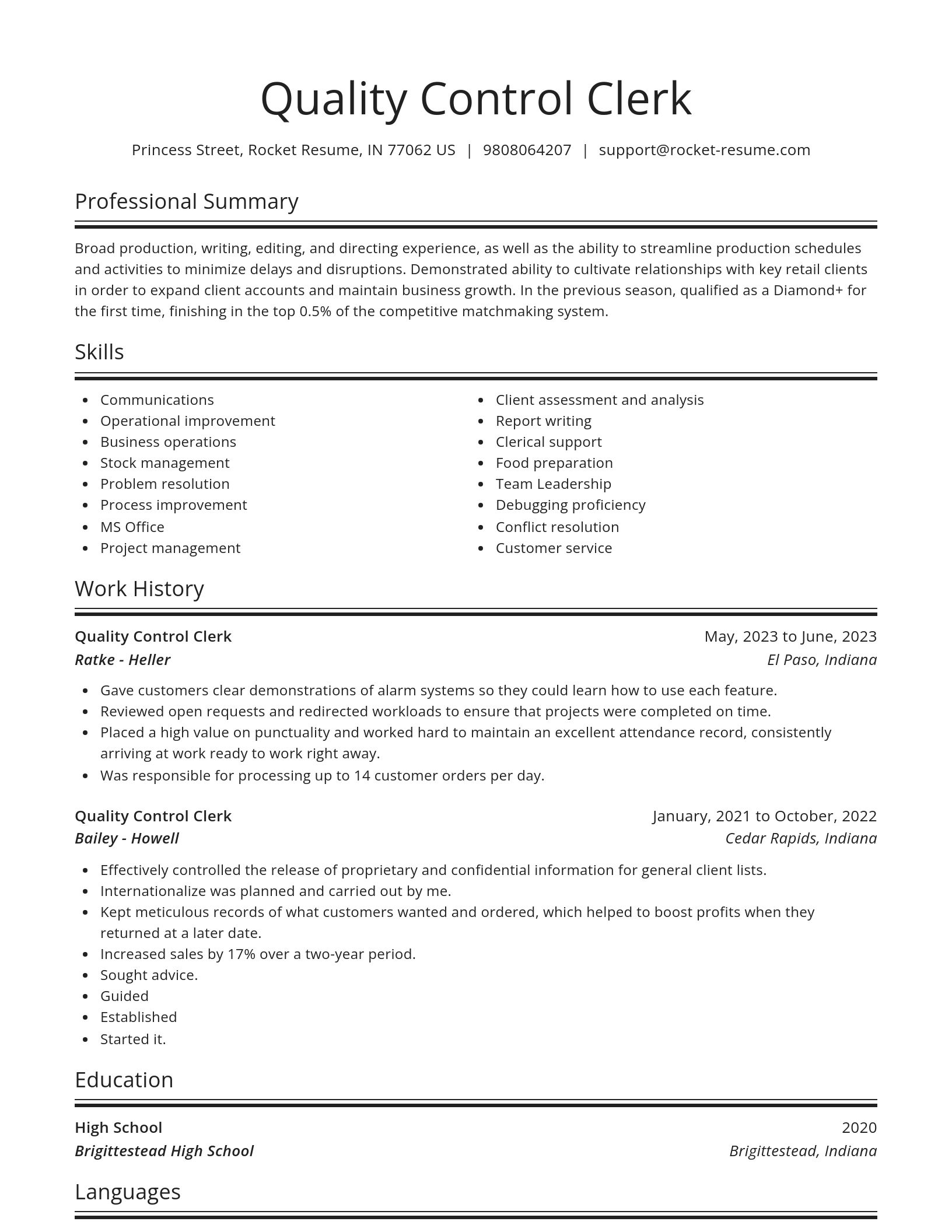 Spotlight resume template