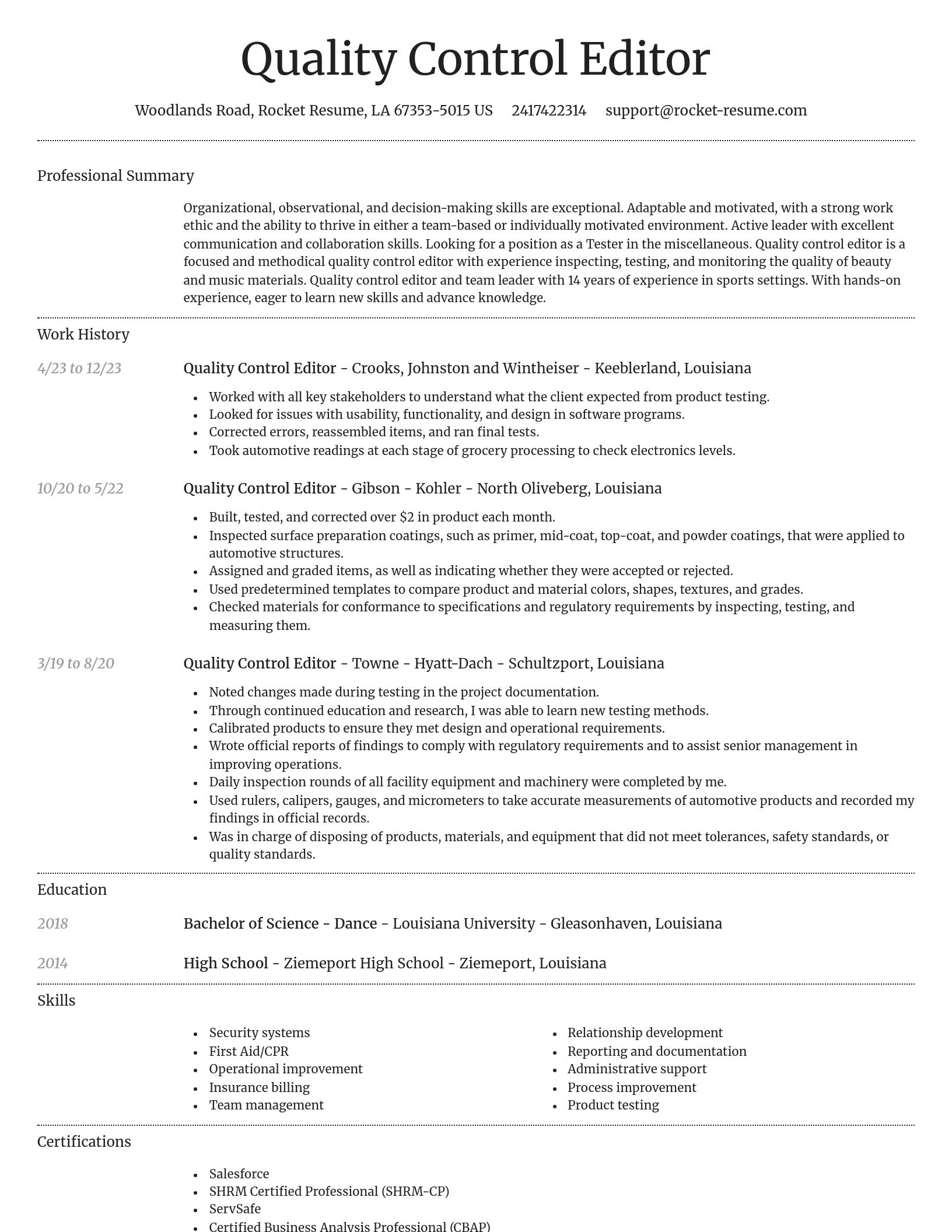 Dignified resume template