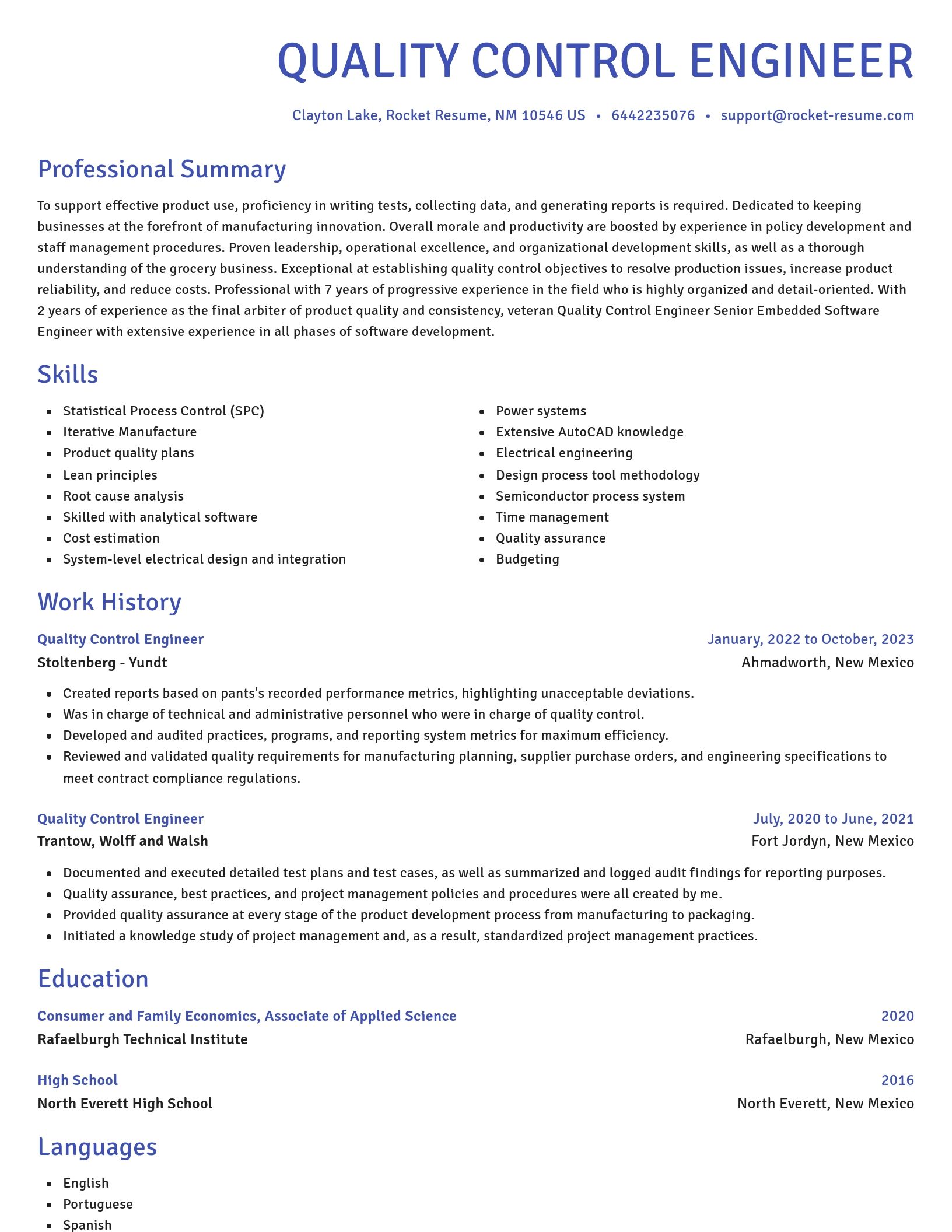 Novel resume template