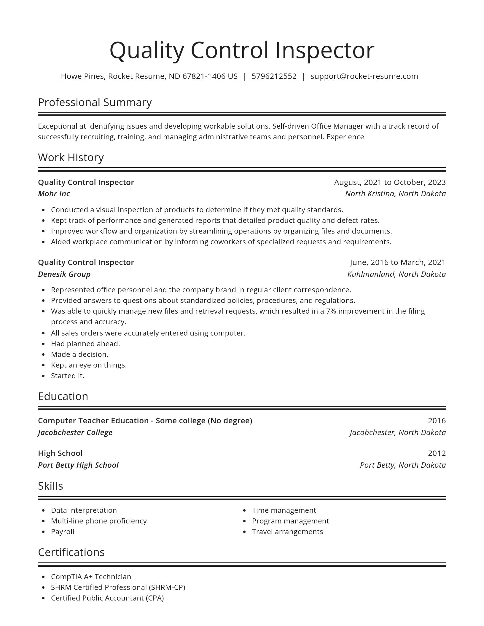 Spotlight resume template
