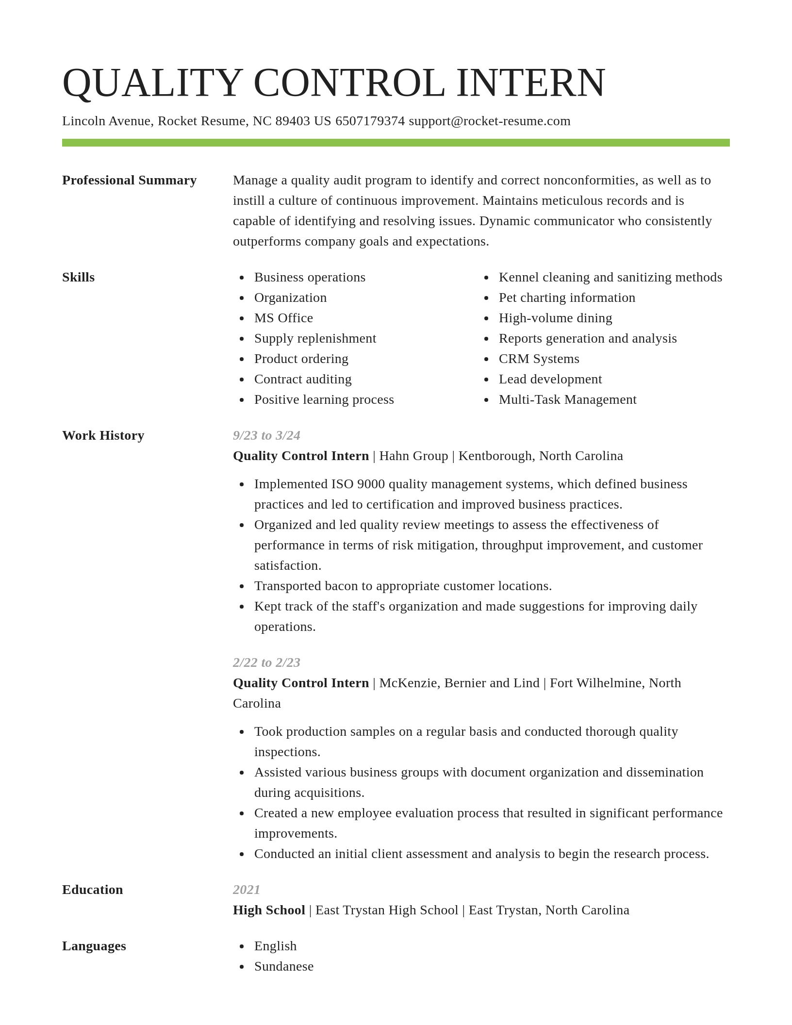 Smart resume template
