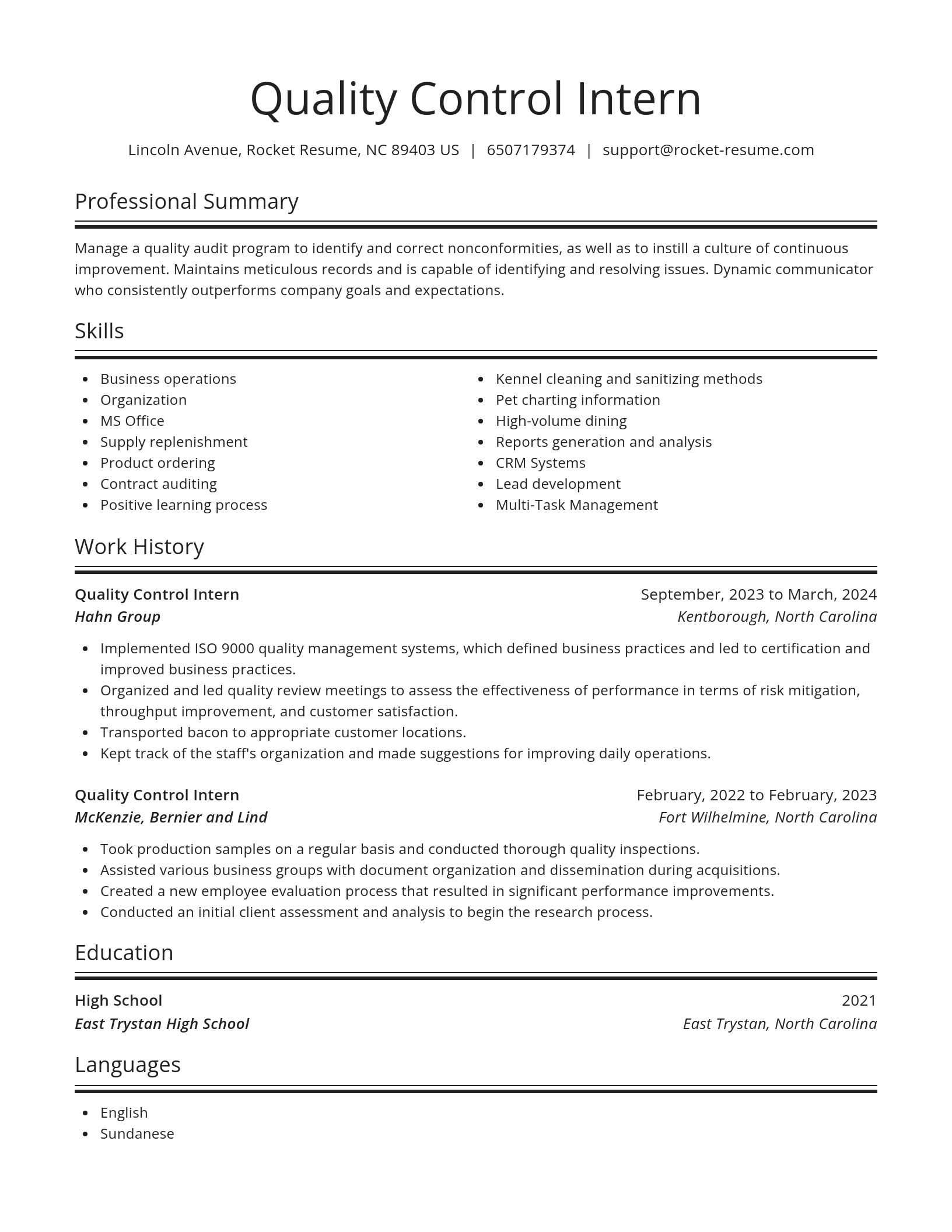 Spotlight resume template