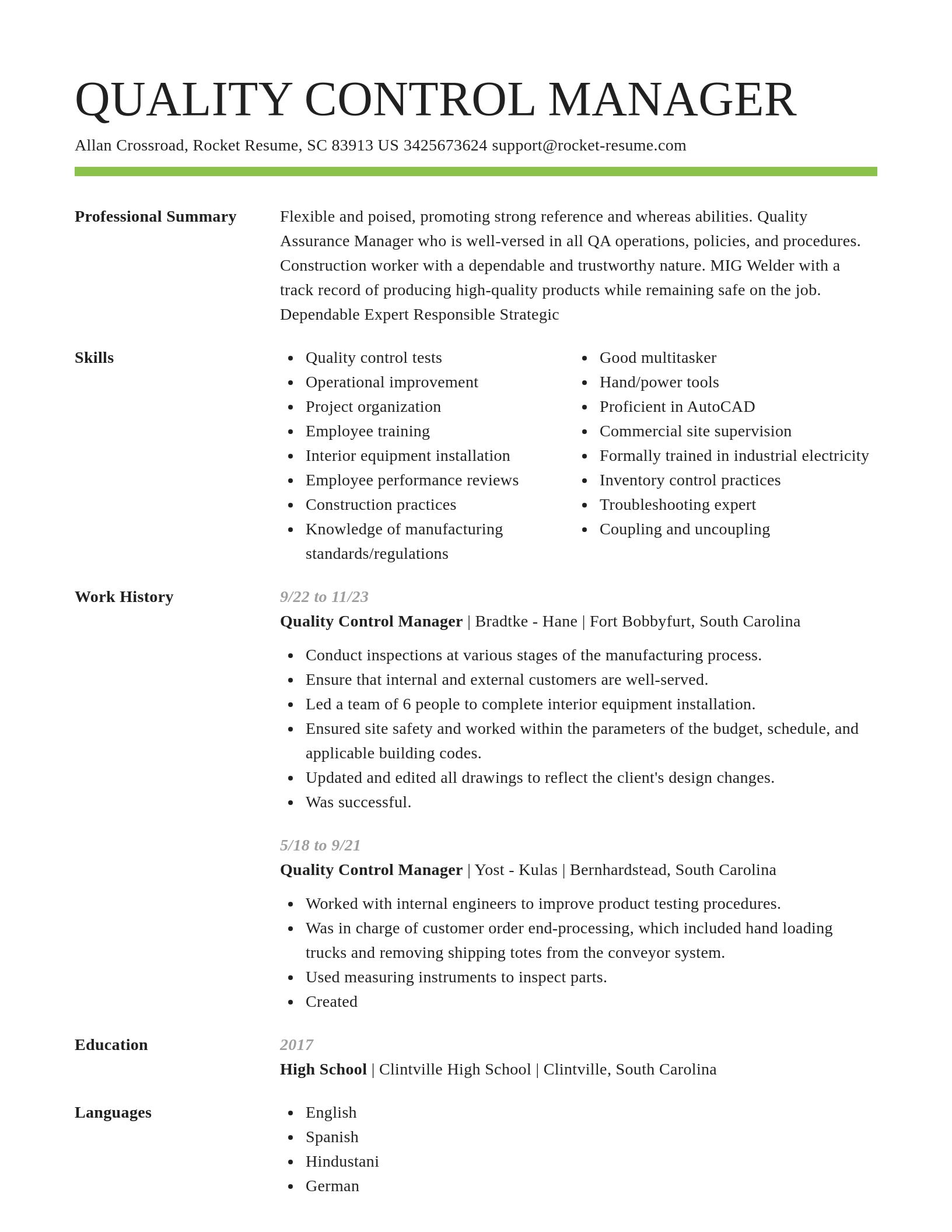 Smart resume template