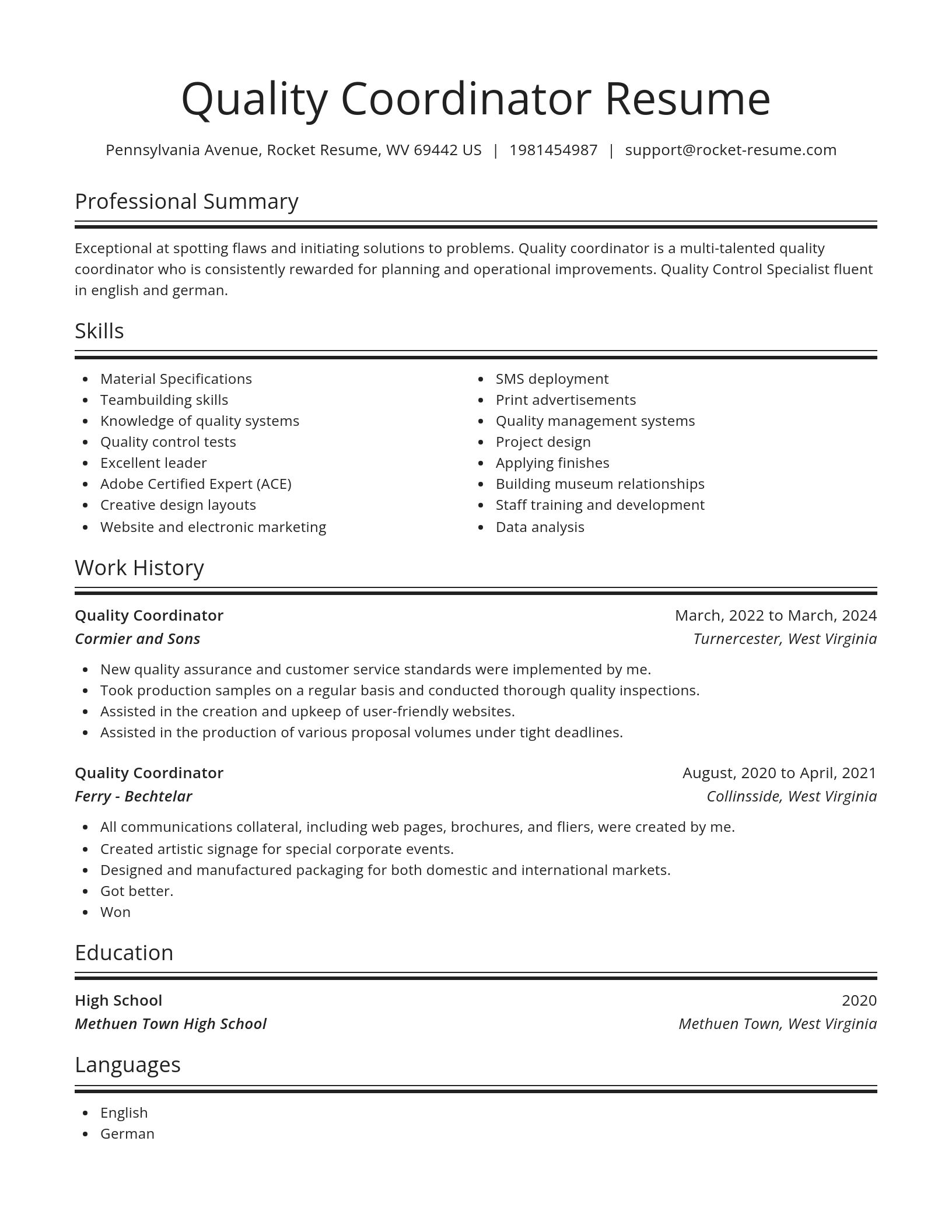 Spotlight resume template