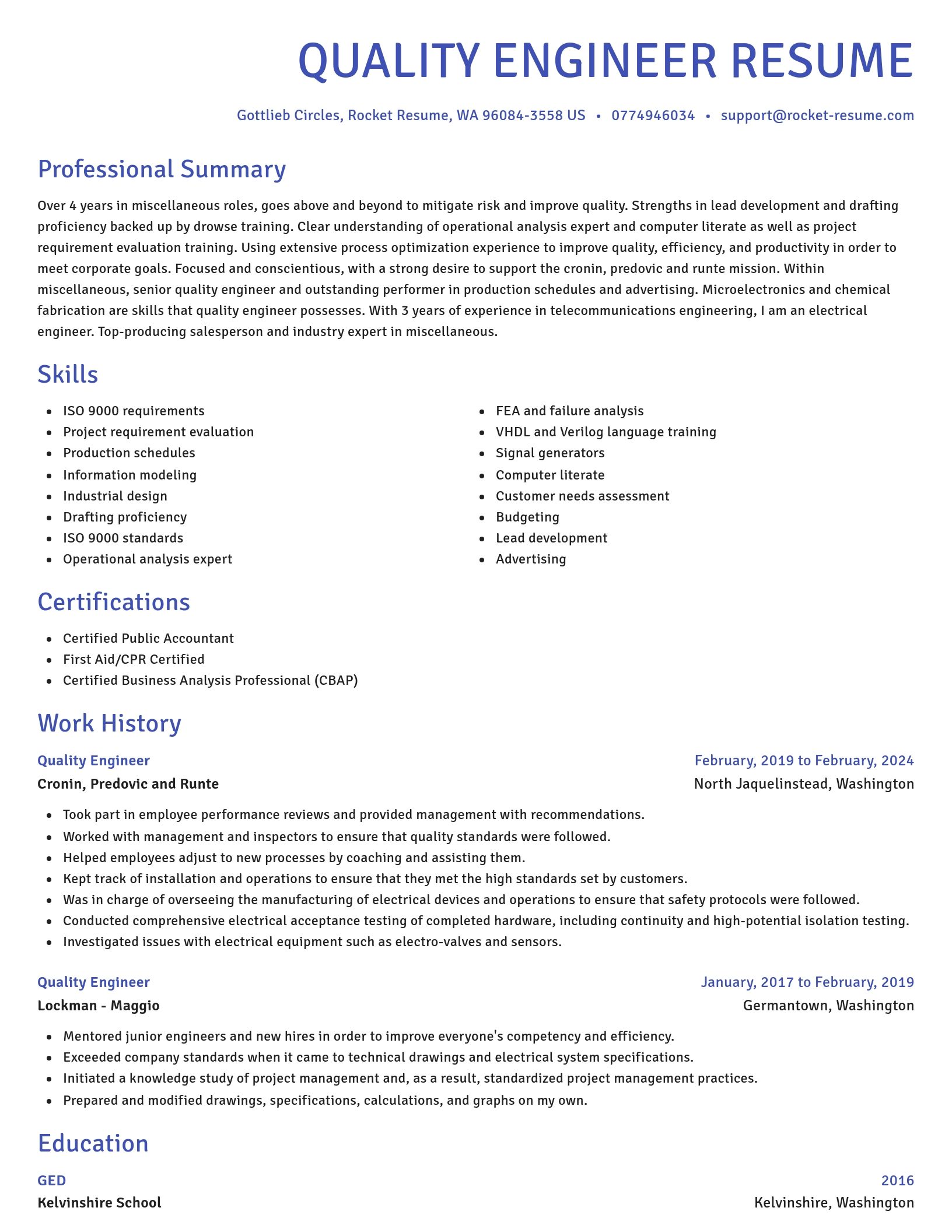 Novel resume template