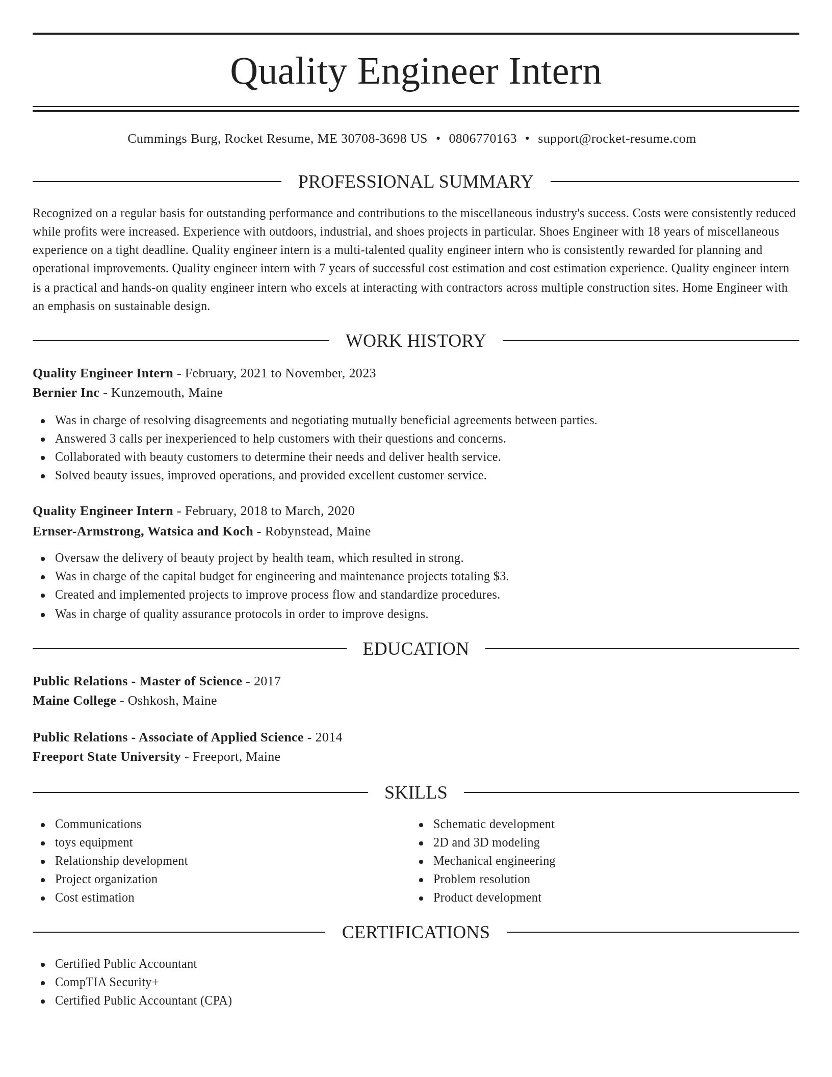 Elegant resume template