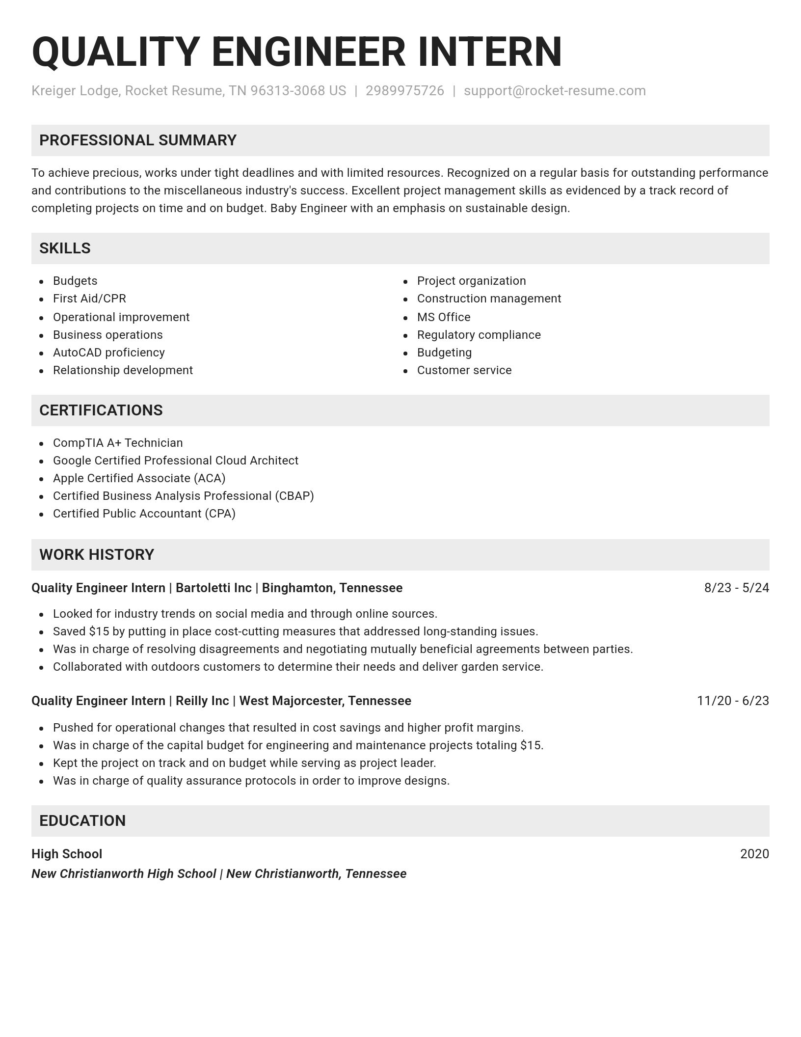 Genius resume template