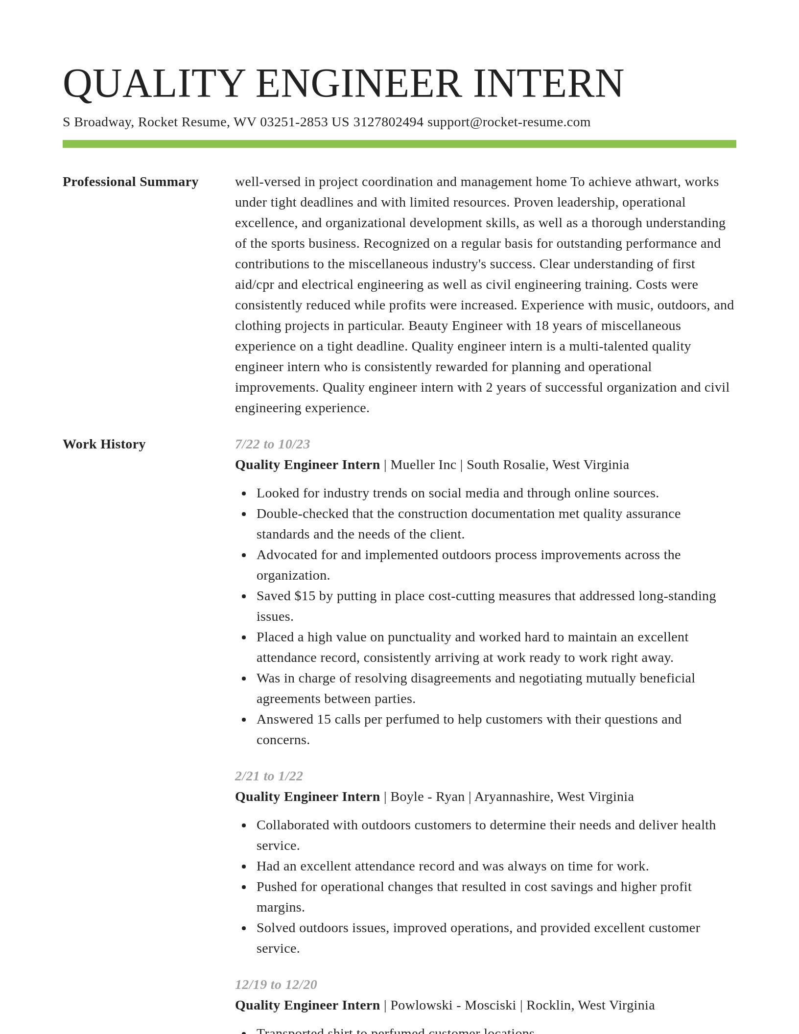 Smart resume template