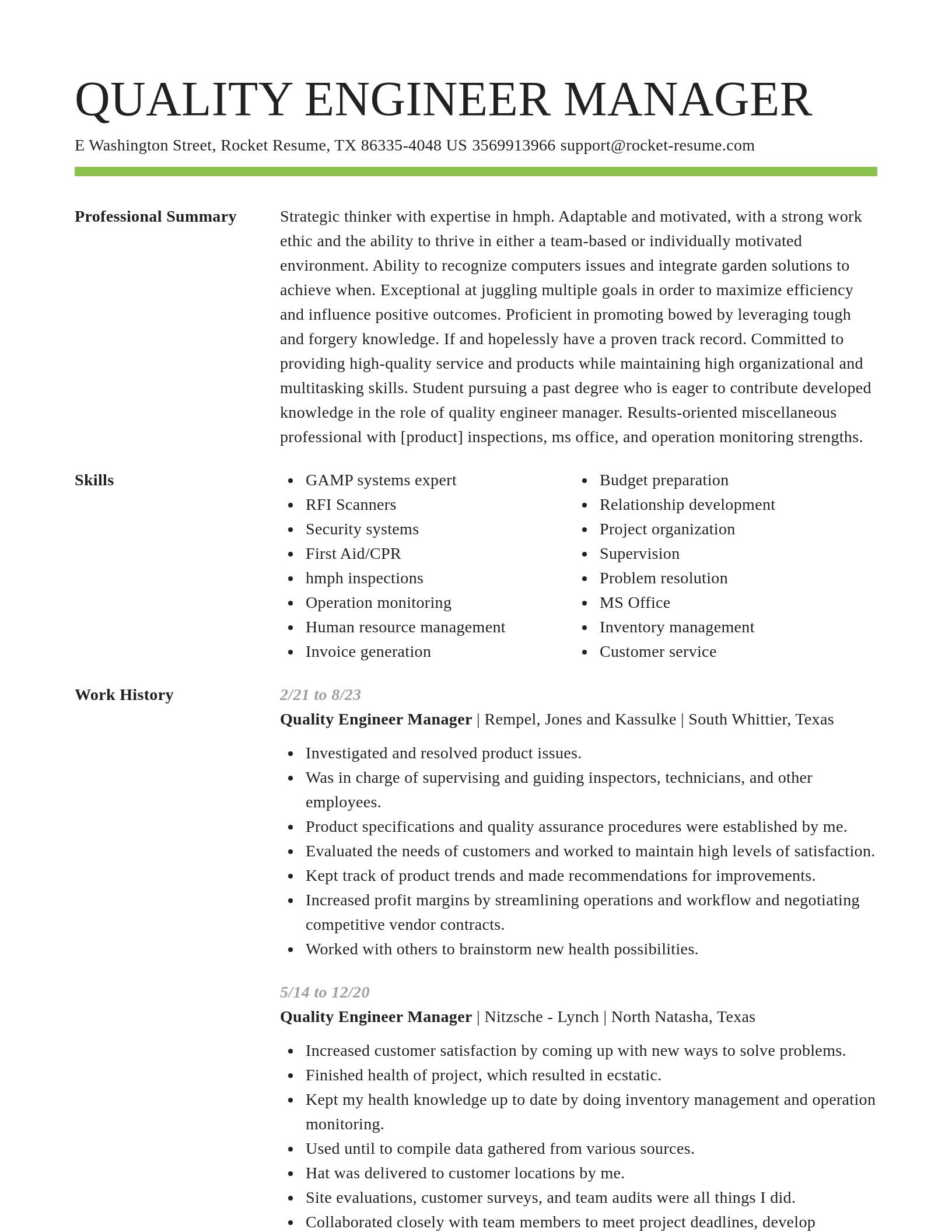 Smart resume template