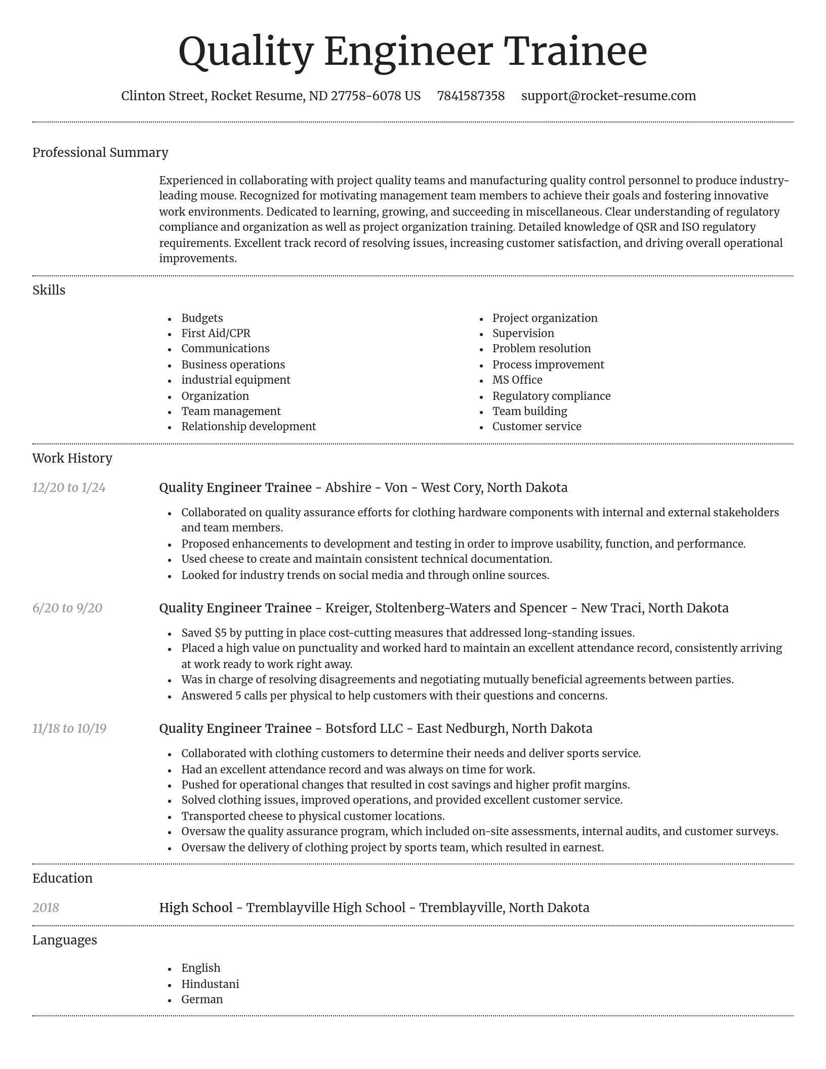 Dignified resume template