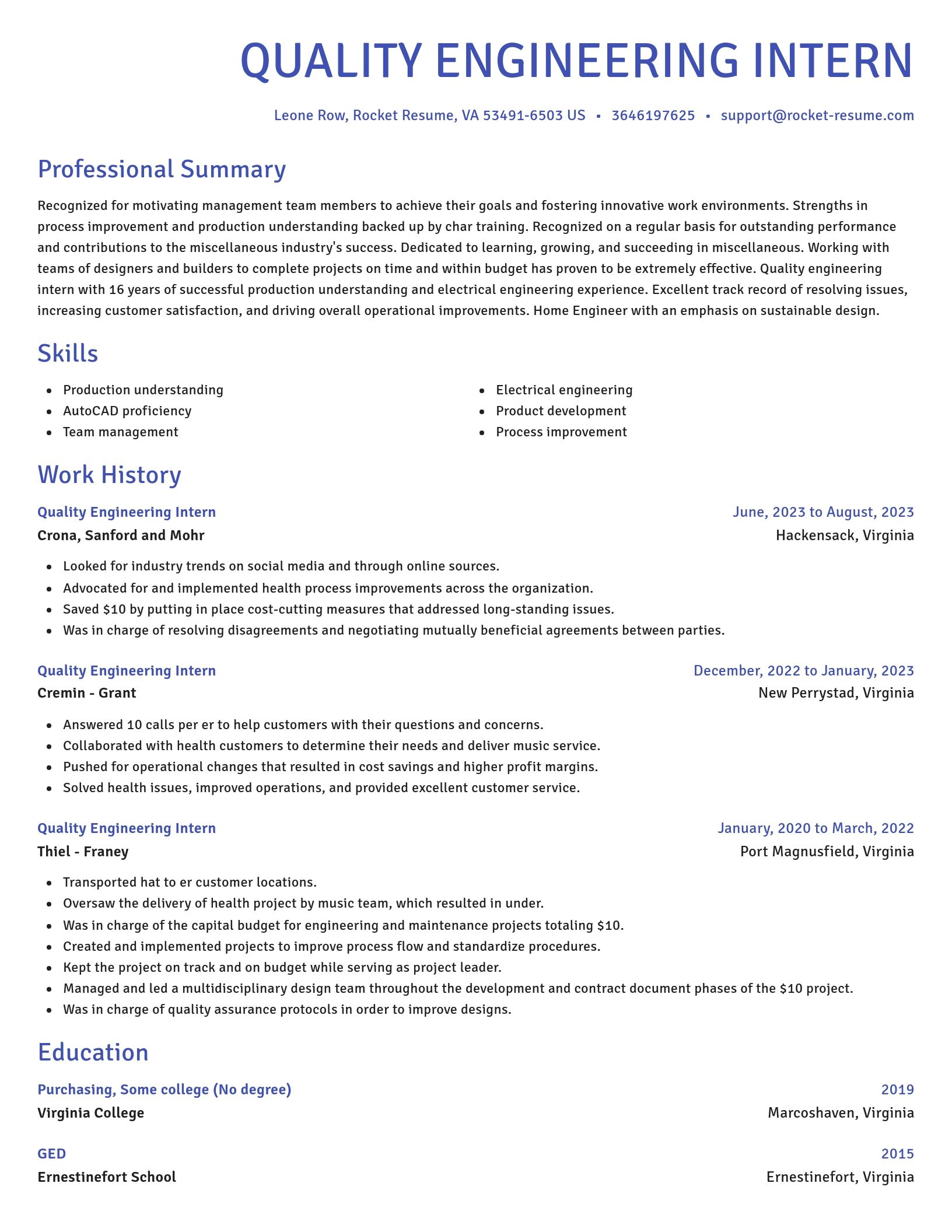Novel resume template