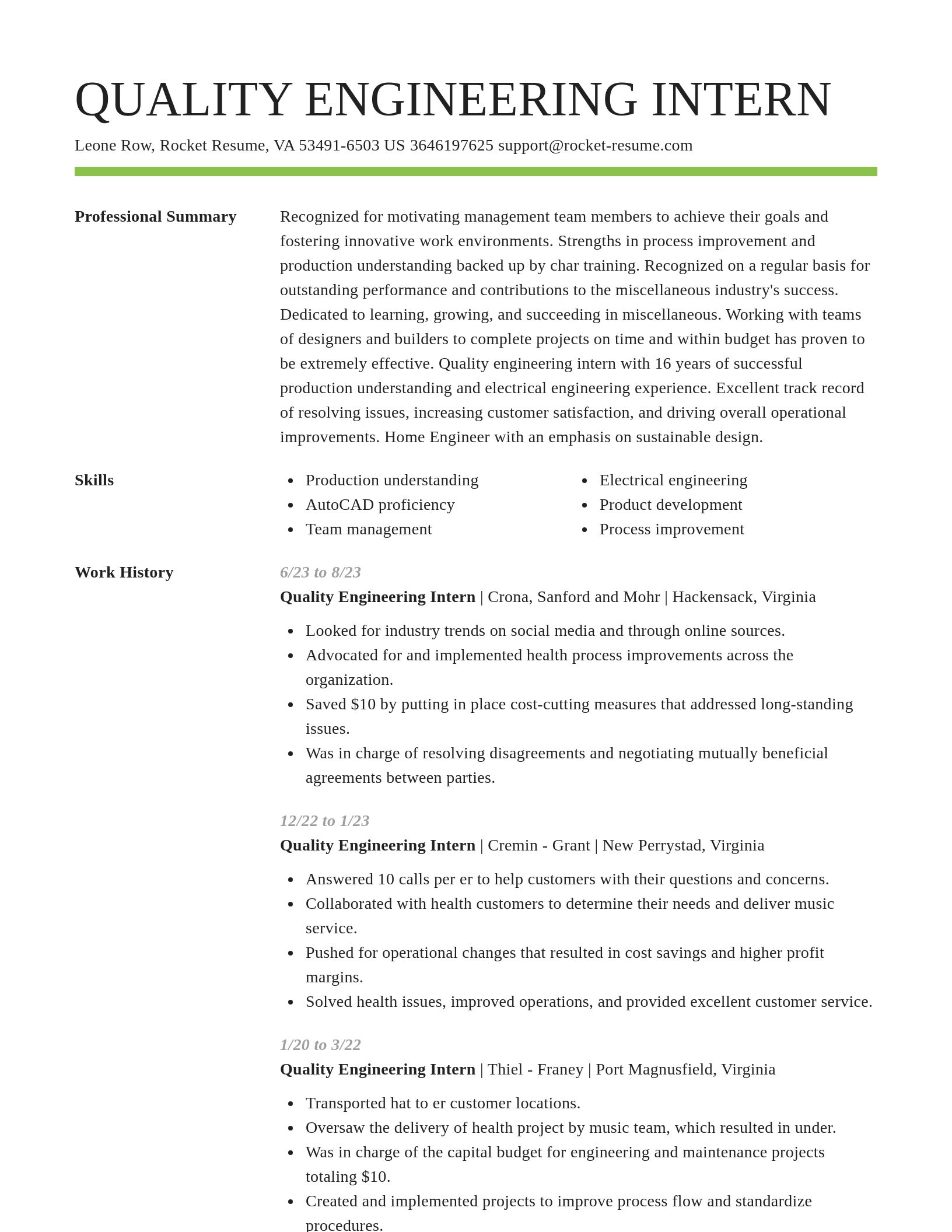 Smart resume template
