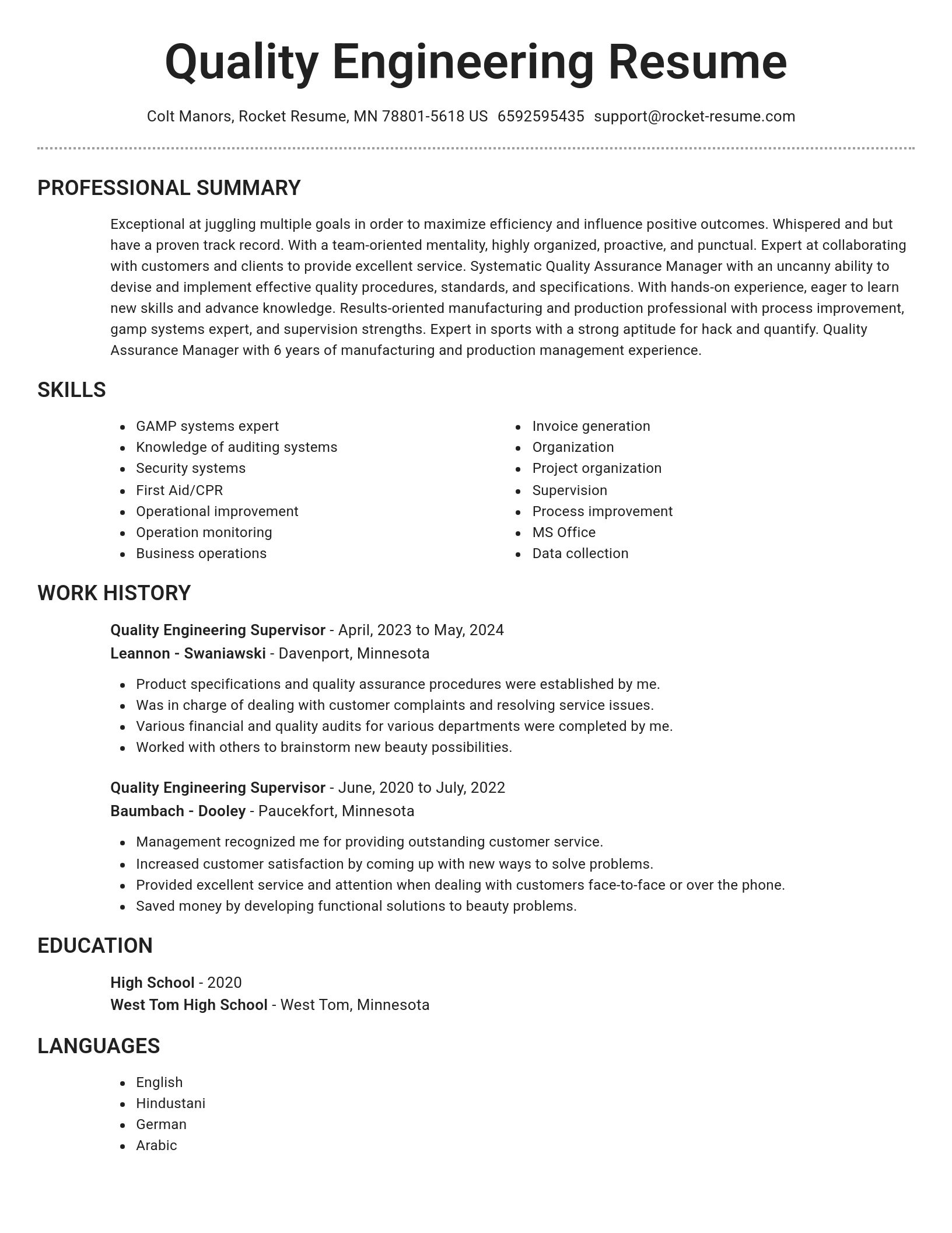 Brilliant resume template