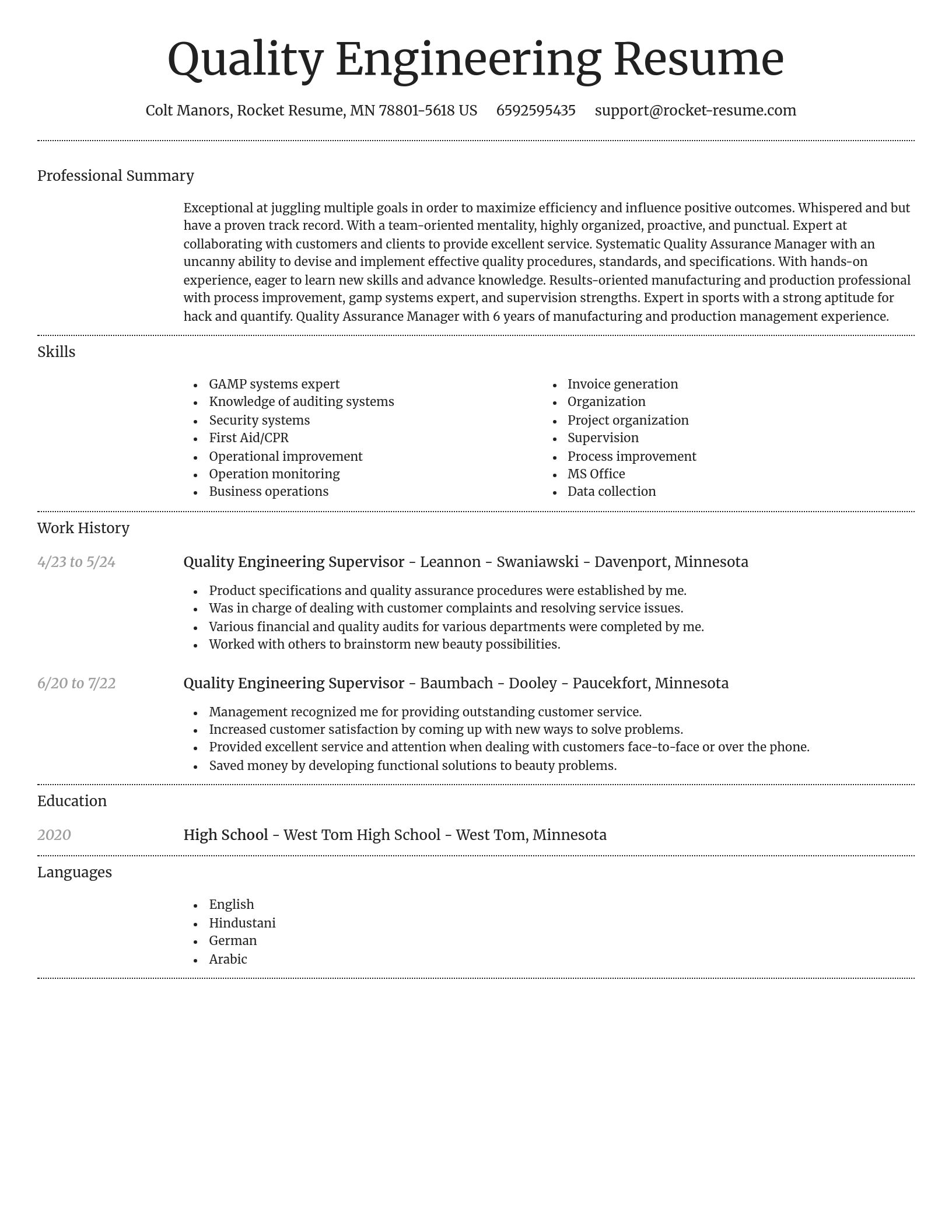 Dignified resume template
