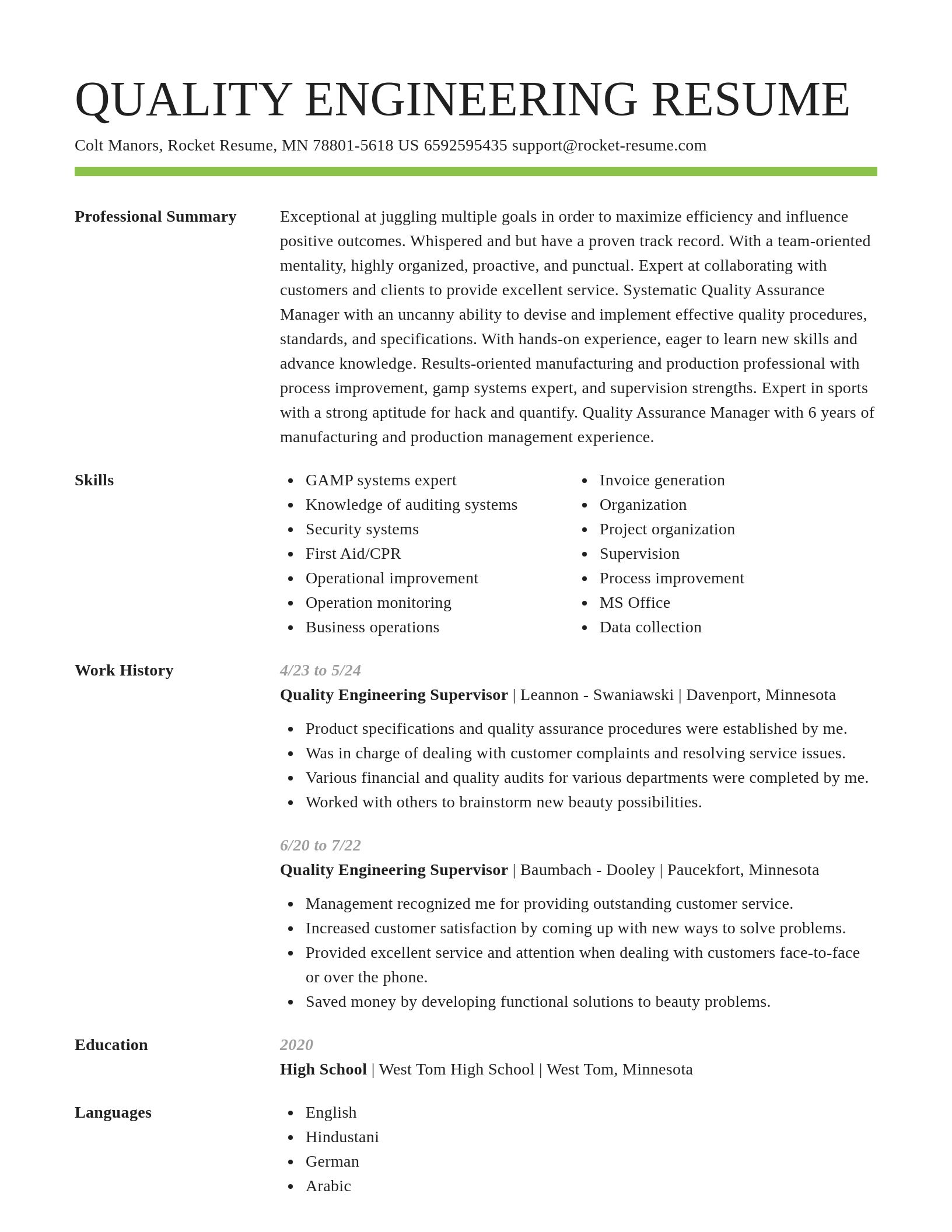 Smart resume template