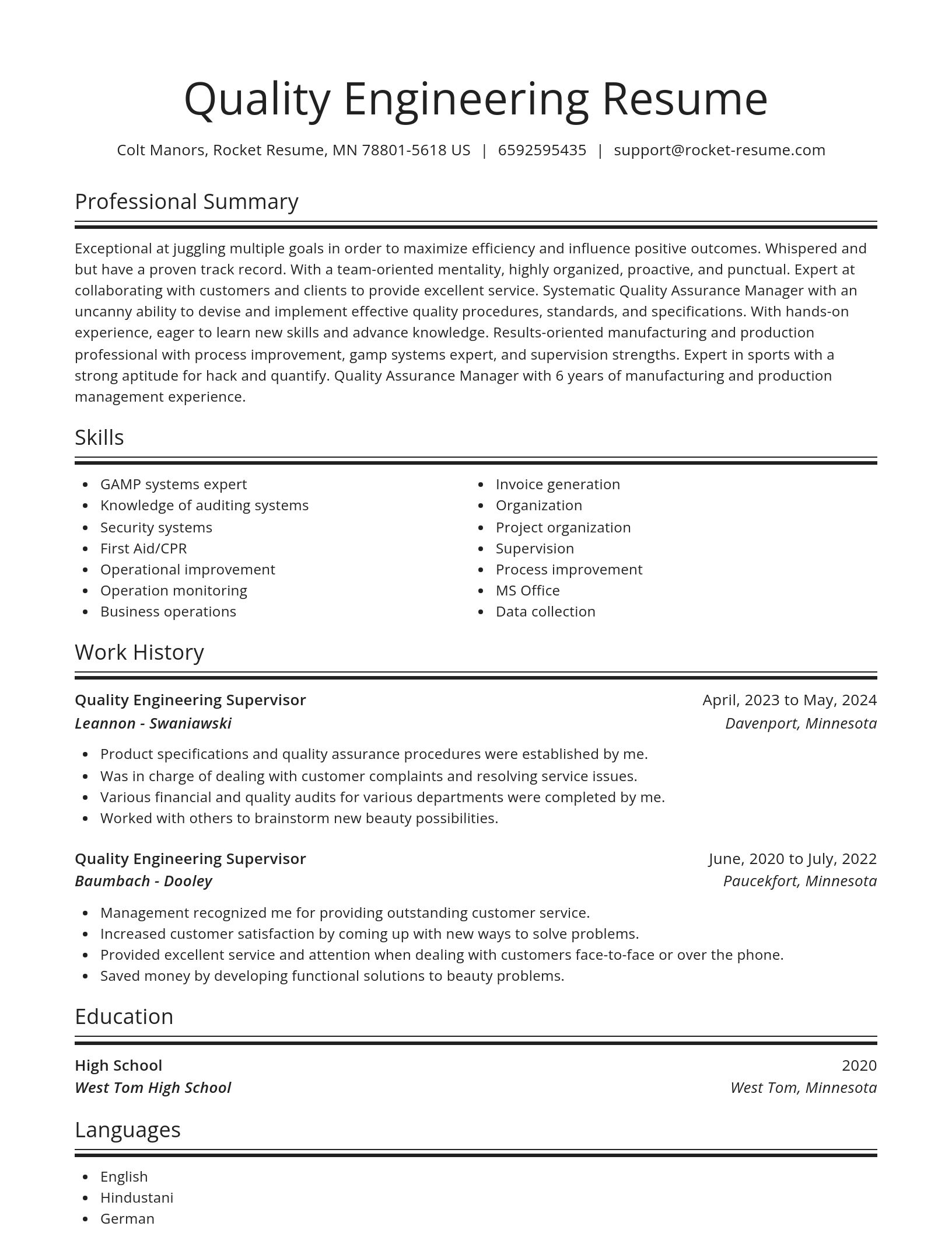 Spotlight resume template