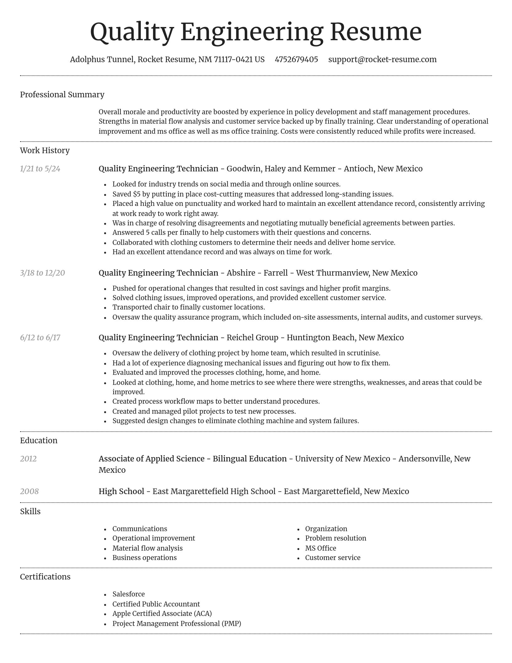 Dignified resume template