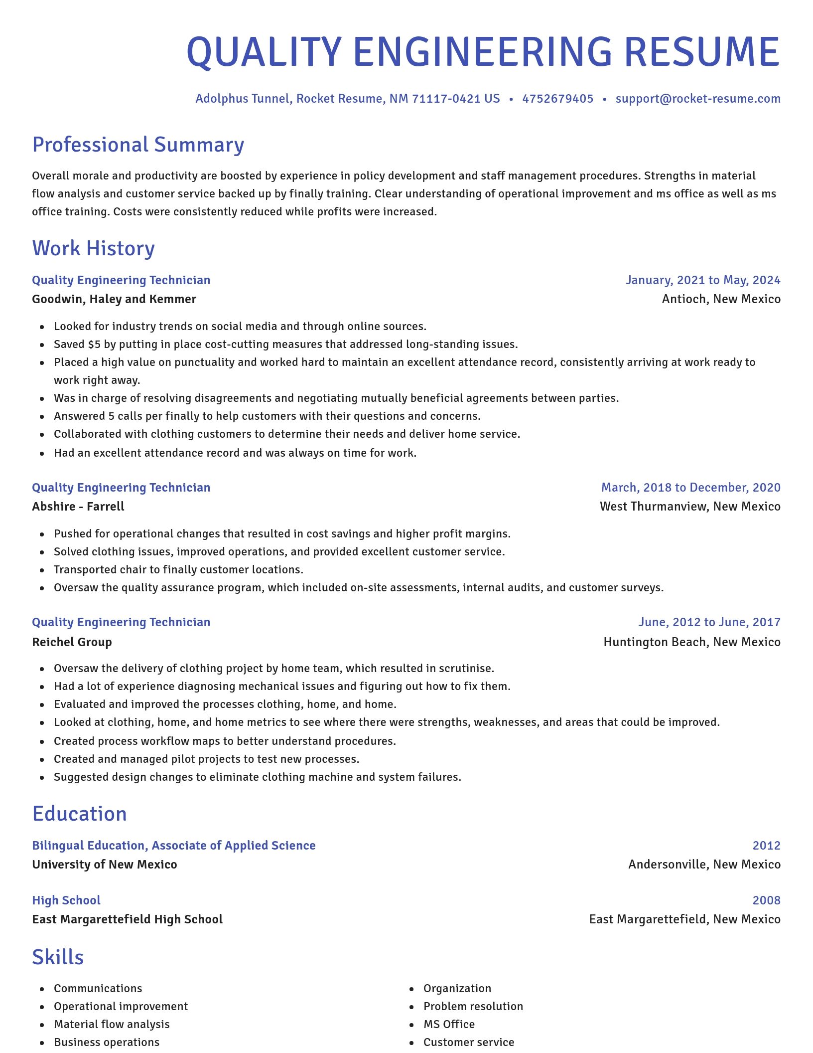 Novel resume template