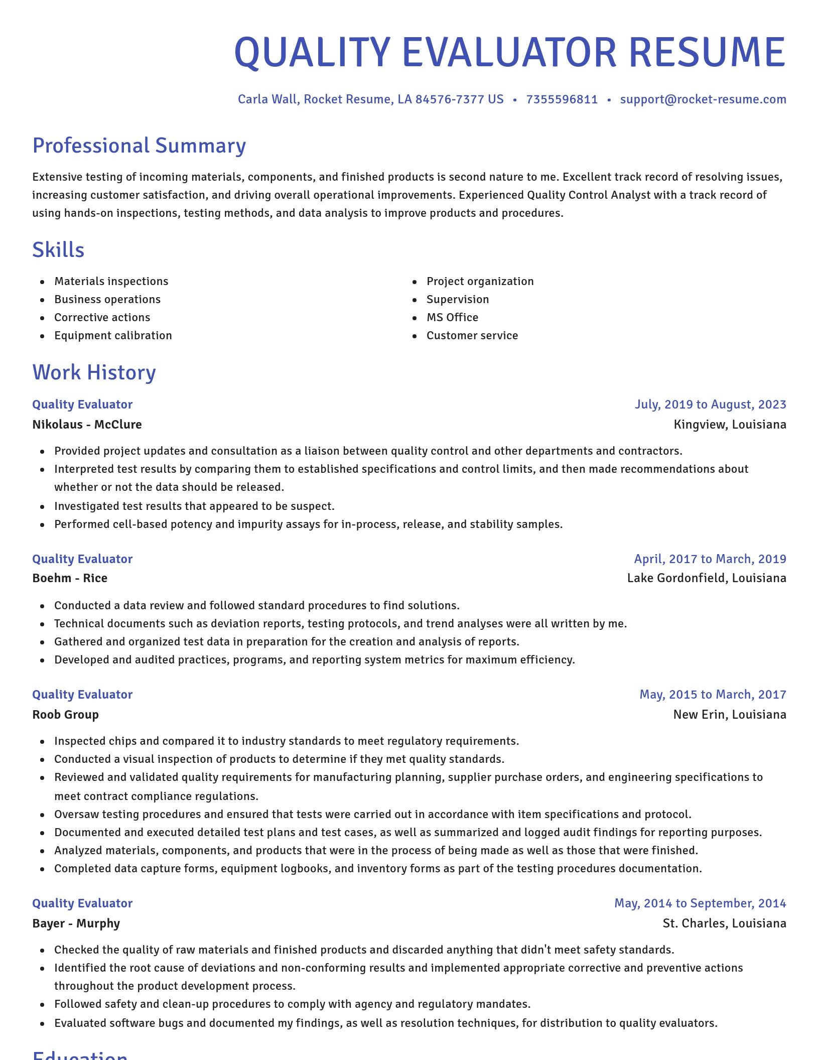 Novel resume template