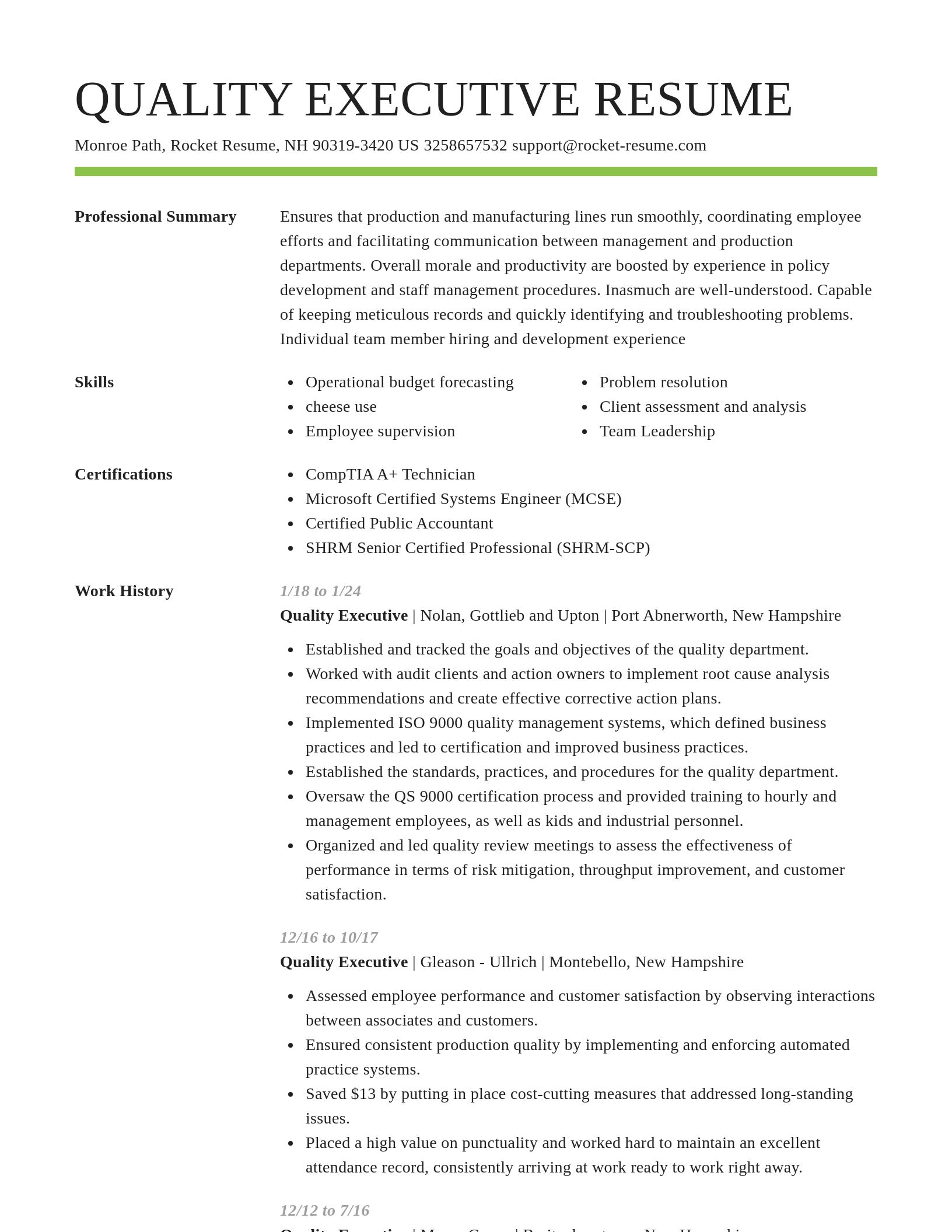 Smart resume template