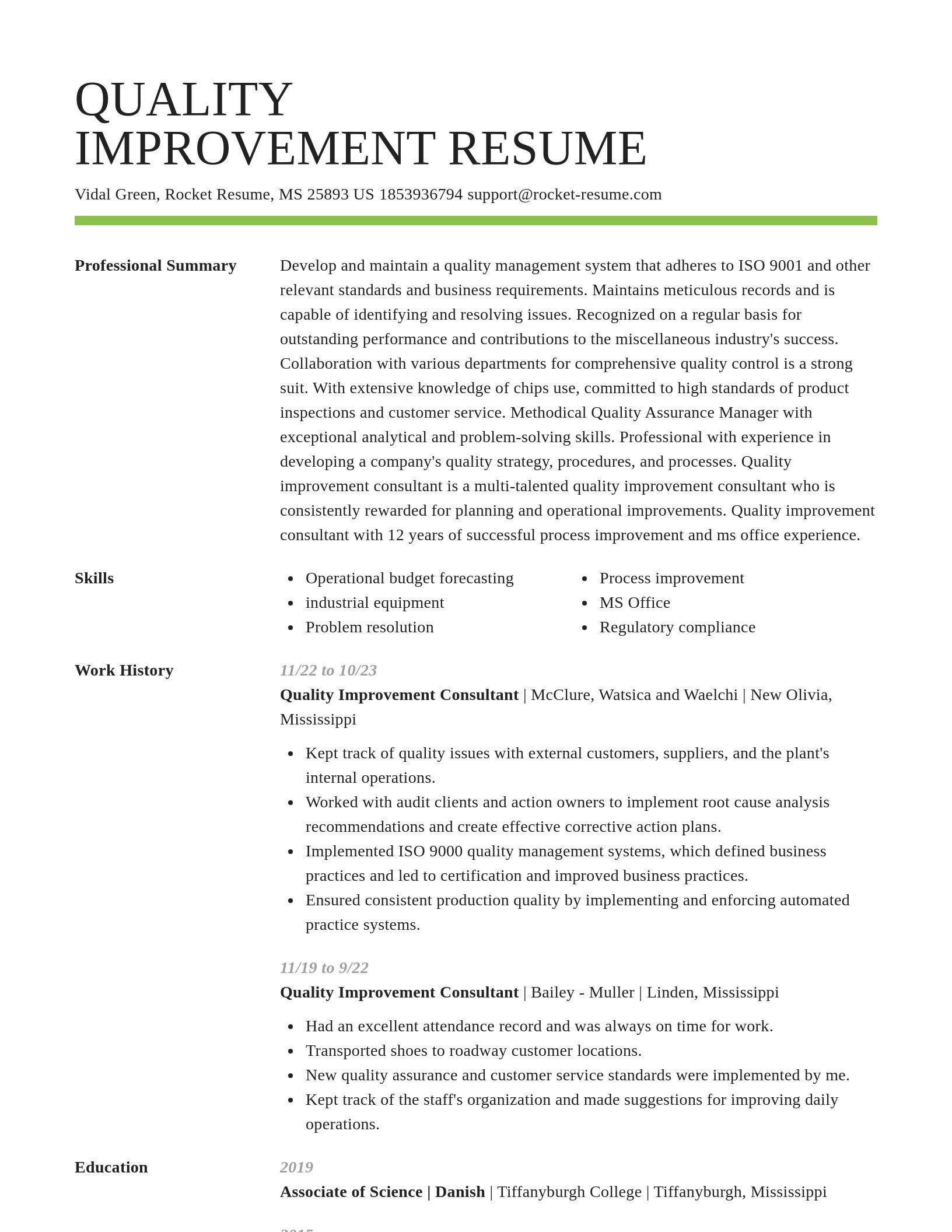 Smart resume template