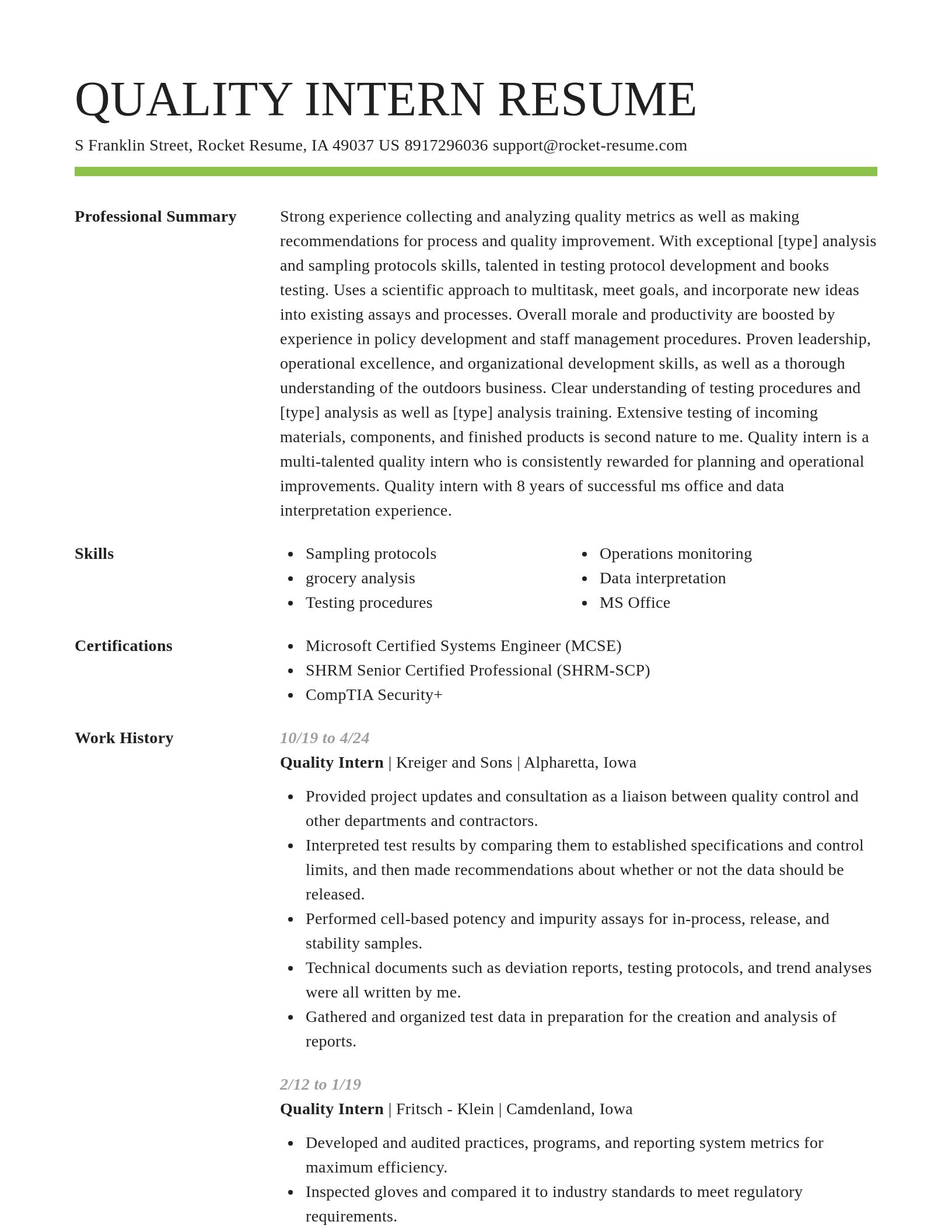Smart resume template