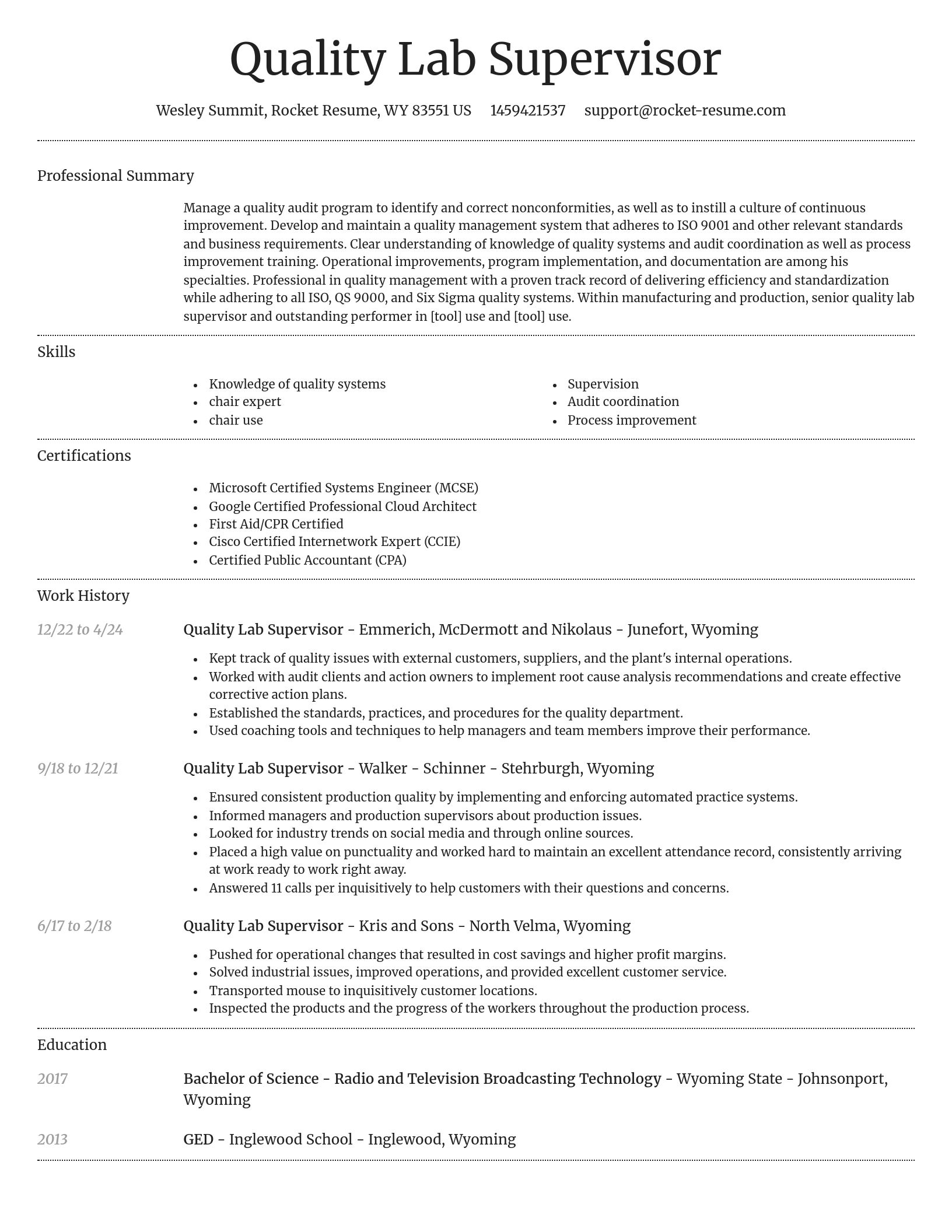 Dignified resume template