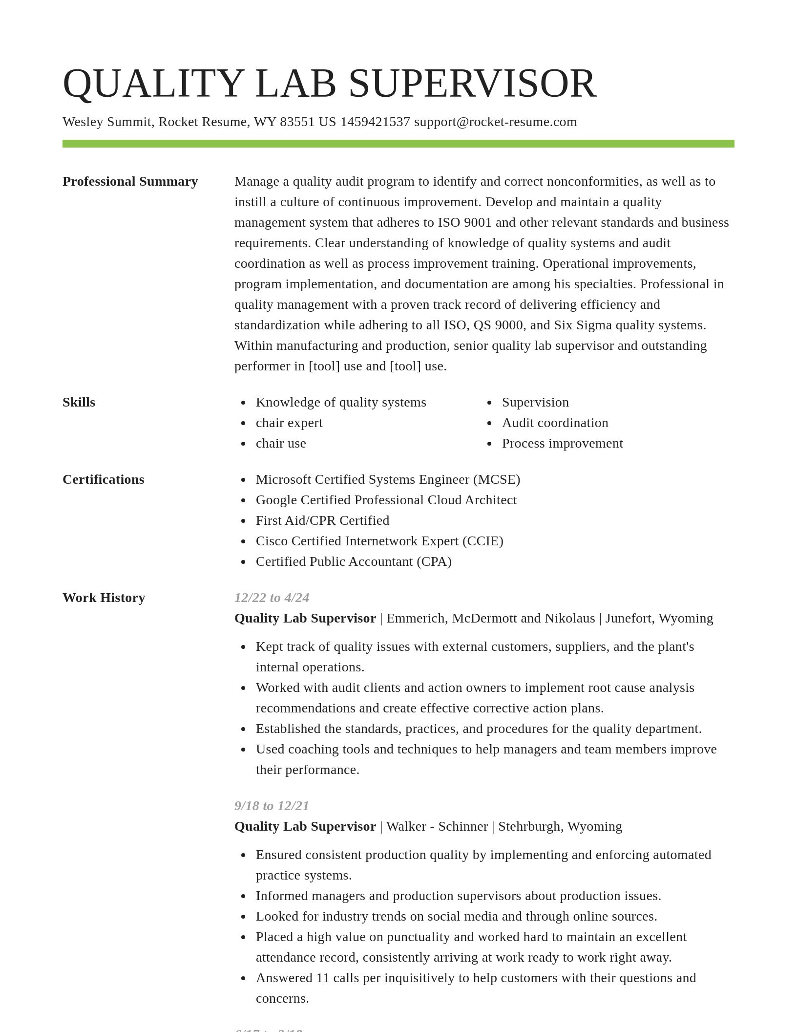 Smart resume template
